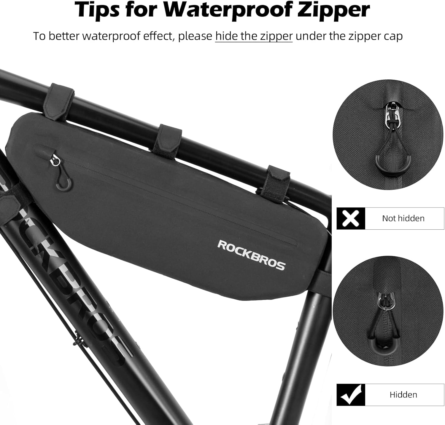 ROCKBROS Bike Frame Bag Water Resistant Bike Triangle Bag Bicycle under Top Tube Bag Corner Pouch Storage Bag for Cycling image number 5