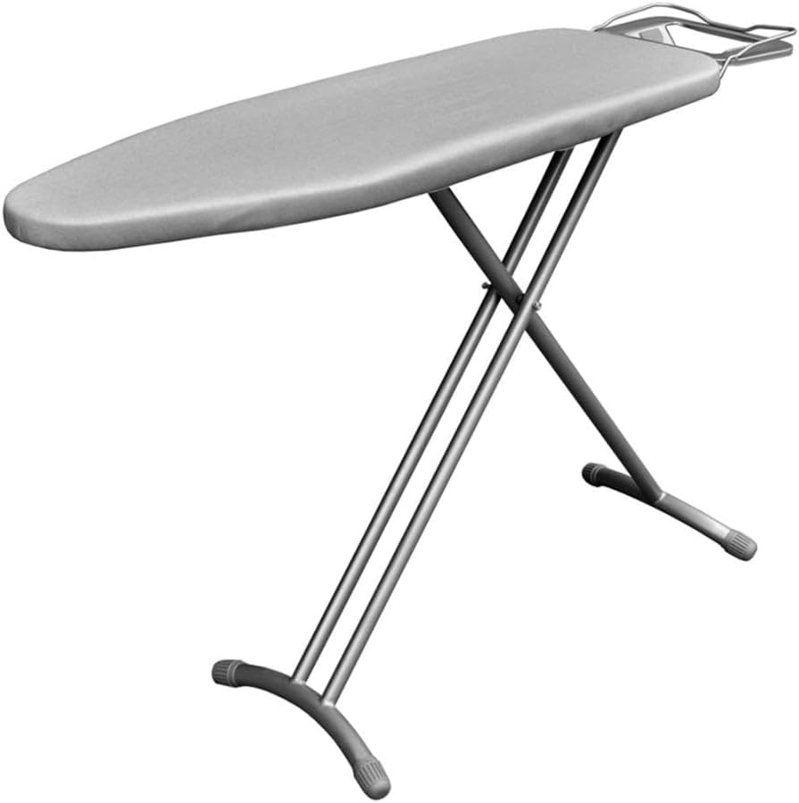 Dolphy Folding Ironing Board with Adjustable Height &ndash; 92X30Cm Grey Metal Board with Heat-Resistant Iron Rest & Cotton Cover, Compact Foldable Design