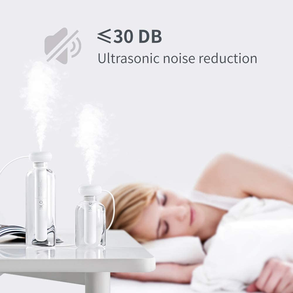 OURRY Mini Personal Humidifier for Car, Bedroom, Portable Ultrasonic Cool Mist Humidifier for Plant with Adjustable Length, Container Diversity, Whisper Quiet, Travel USB Small Humidifiers for Office