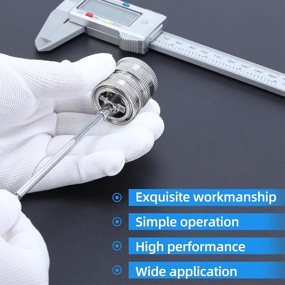 6-Piece Telescopic Bore Gauge Set 5/16"-6" with Lock,Precision T-Gauge Hole Measurement Kit,Automotive & Mechanic Tools image number 5