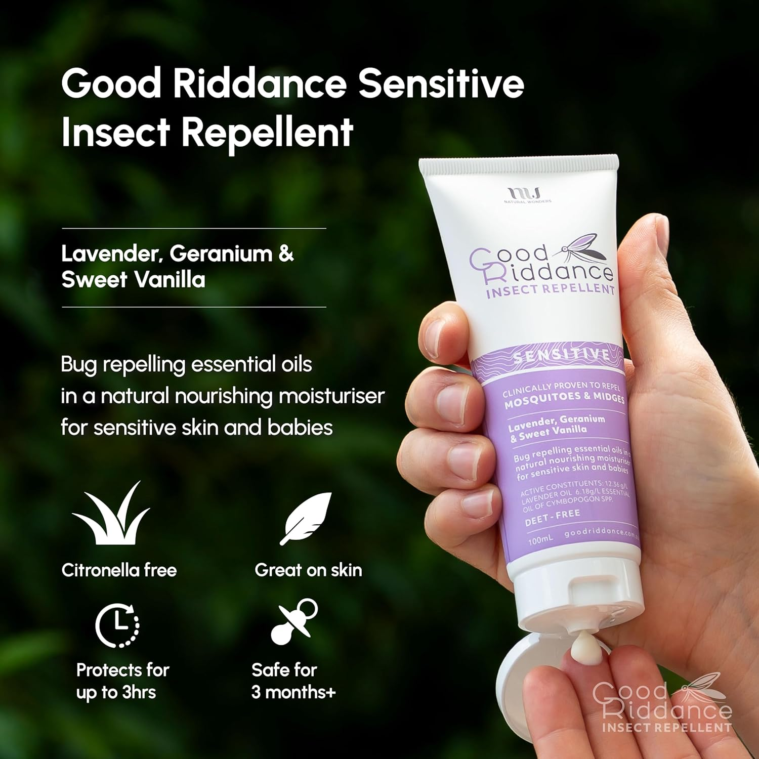 Good Riddance Adventure Pack - Australia'S Favourite Mosquito Repellent Pack - Includes Tropical Insect Repellent 100Ml, Sensitive Insect Repellent 100Ml, and Rescue Balm 10G image number 3