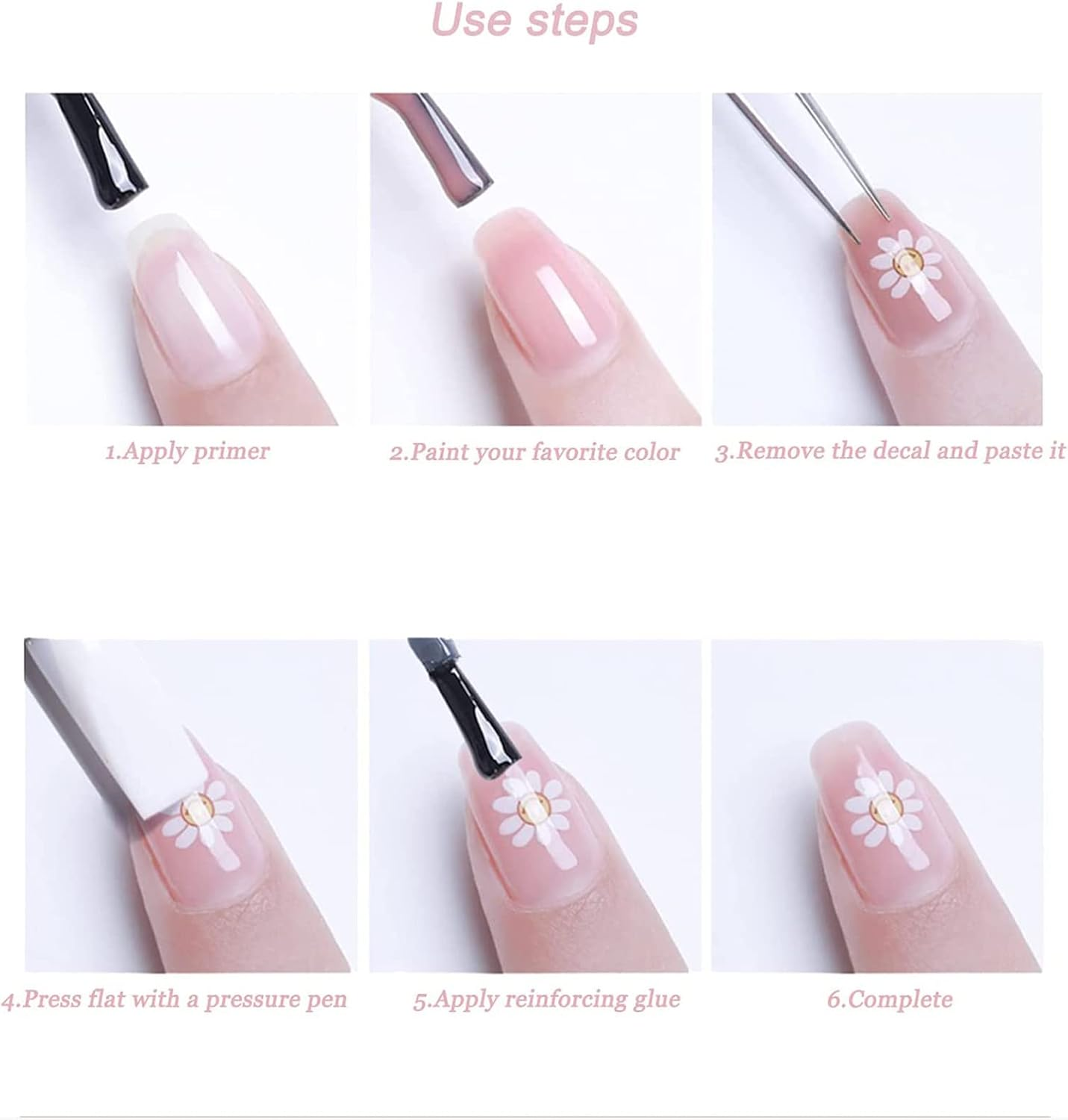 Graffiti Fun Nail Art Stickers Decals Abstract Yellow Twisted Face Nail Art Sticker 3D Self Adhesive DIY Design Fashion Trend Glamour Decoration Accessories for Ladies Girls Kids (2 Sheets) - Coffee image number 3