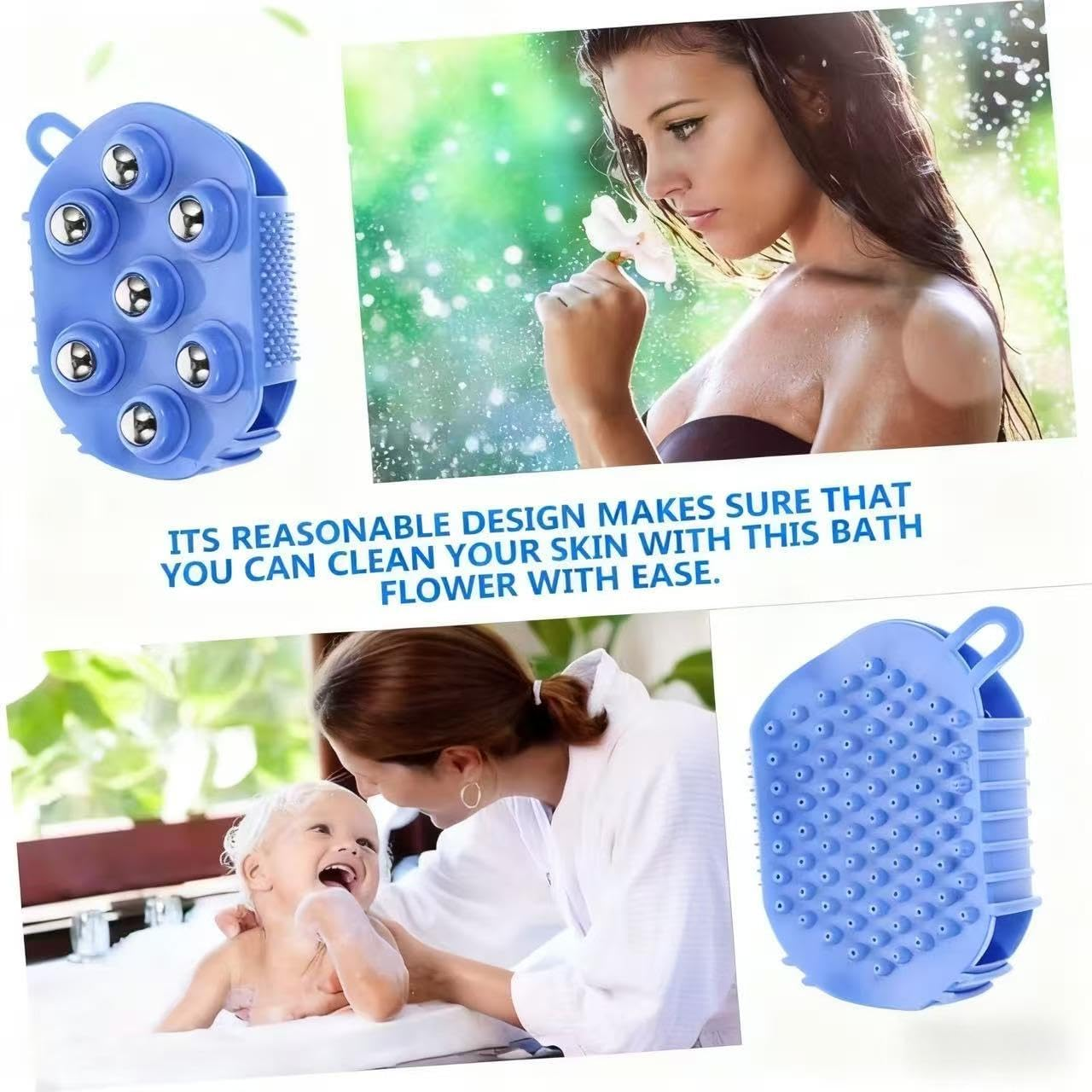 Lymphatic Drainage Gloves 1 Piece Handheld Massage Ball and Beauty Roller - Body Care Muscle Relief Tool (Blue) image number 1