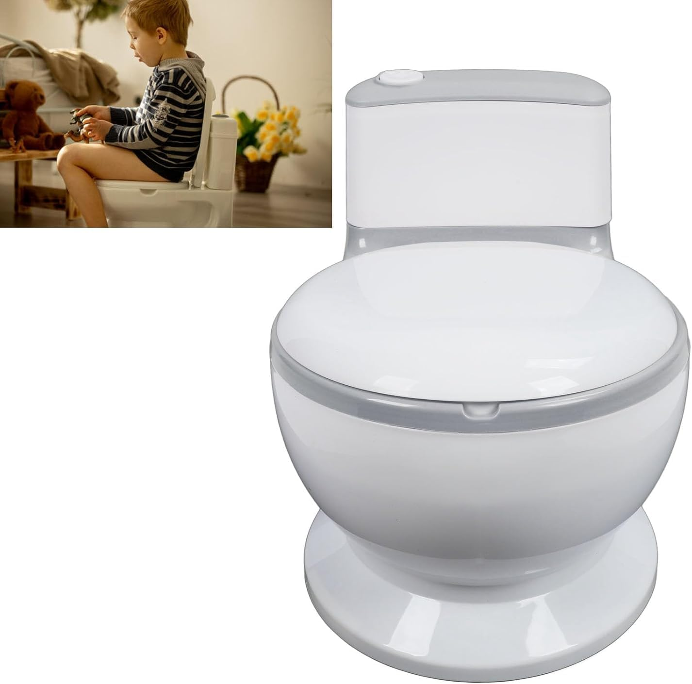 Real Feel Potty, Potty Seats for Toddlers and Kids Toddler Potty Chair Comfortable Seat Ideal Potty Training Toilet (Gray) image number 3