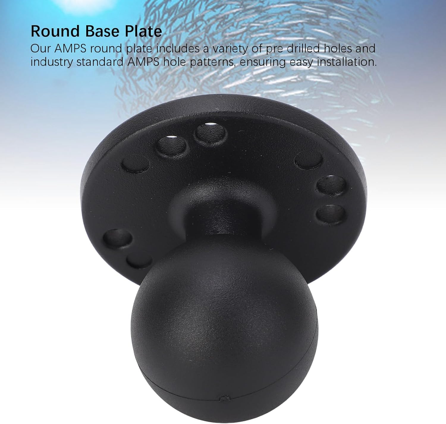 1.5 Inch Ball Mount with round AMPS Hole Plate Aluminium Alloy for RAM Mounts C Ball Double Base Arm image number 1