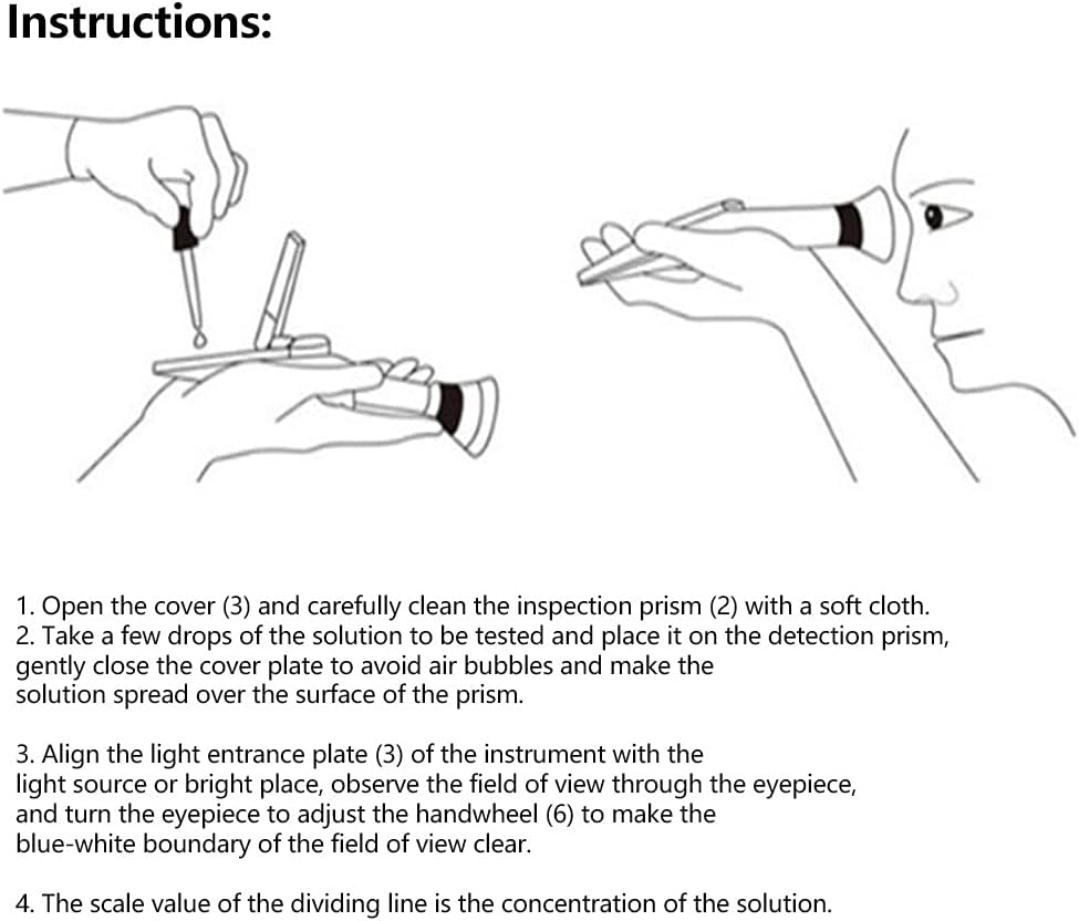 Refractometer Concentration Meter Brix Tester 0-90% with Automatic Temperature Compensation, Simple Operation, Wide Application for Liquid Sugar Test image number 3