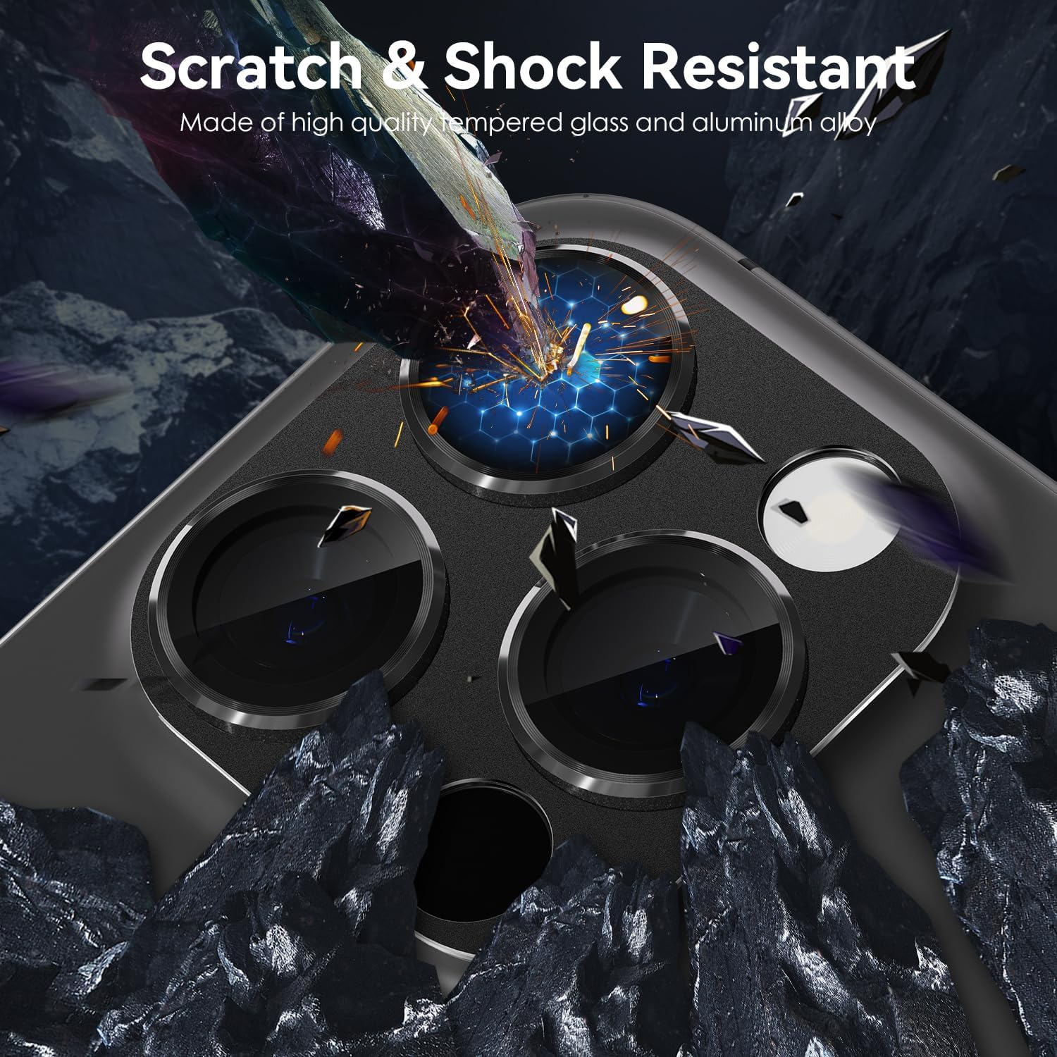 Cloudvalley for Iphone 16 Pro/Iphone 16 Pro Max Camera Lens Protector, [AR+AF 98% Transmittance] [Full Coverage] Ultra-Hd Tempered Glass Cover, Metal Lens Screen Protective,Black Titanium image number 6