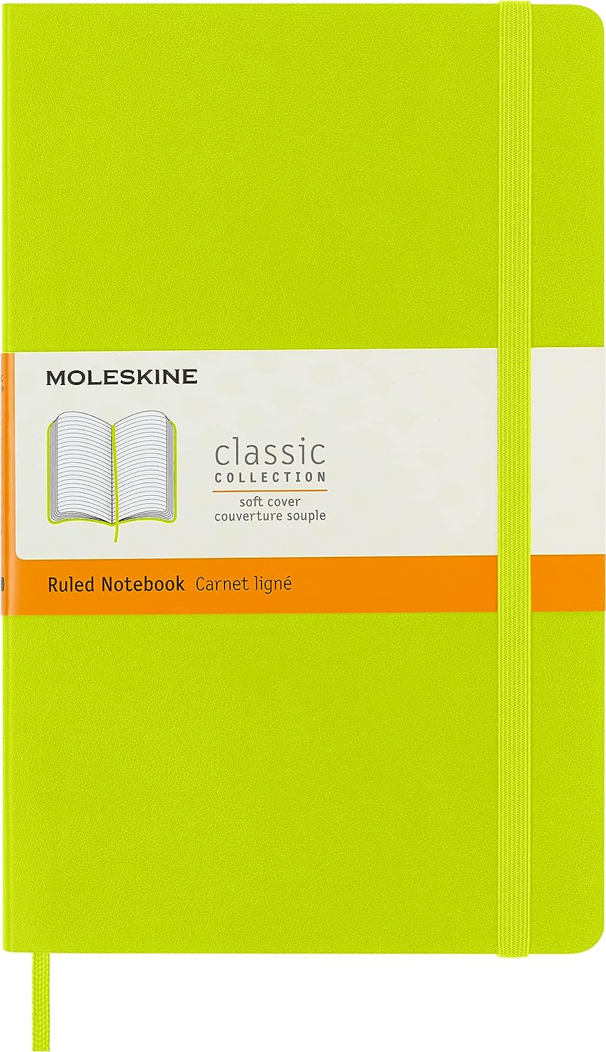 Moleskine Classic Soft Cover Plain Notebook, Lemon Green, Extra Large