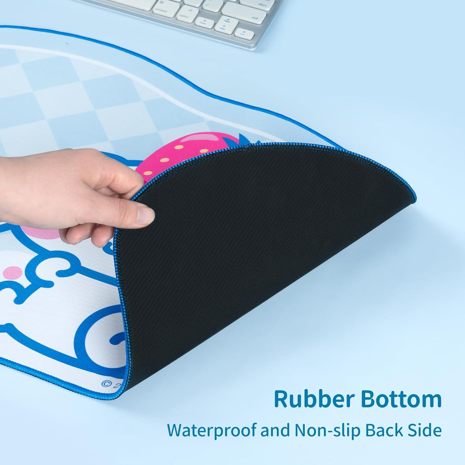 Kuitmor Kawaii Anime Dog Mouse Pad, Non-Slip Waterproof Desk Mat for Keyboard, Durable Large Extended Mouse Pad with Cloud Shape Edge for Office Gaming - DEG image number 2