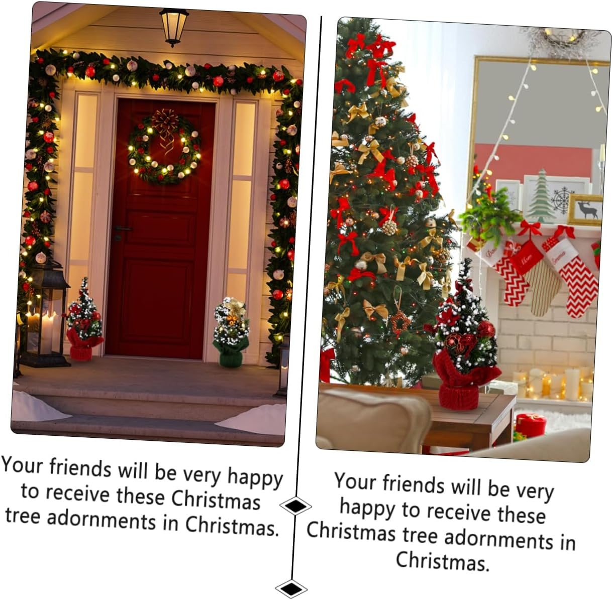 2Pcs Mini Christmas Tree Ornaments for Christmas Desktop Adornments Holiday Decorations for Home and Office Festive Displays image number 5