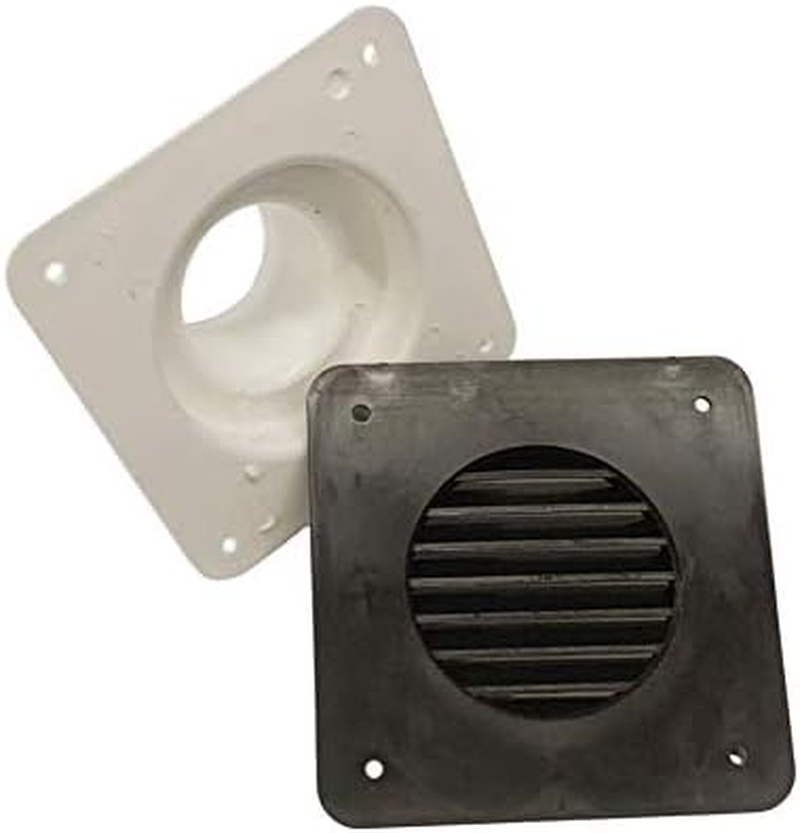 A.A Battery Box Vent System - White - Louver Cover and Cone Plate - Rv'S, Campers, Trailers, Motorhome Repair (Complete Vent System, White)
