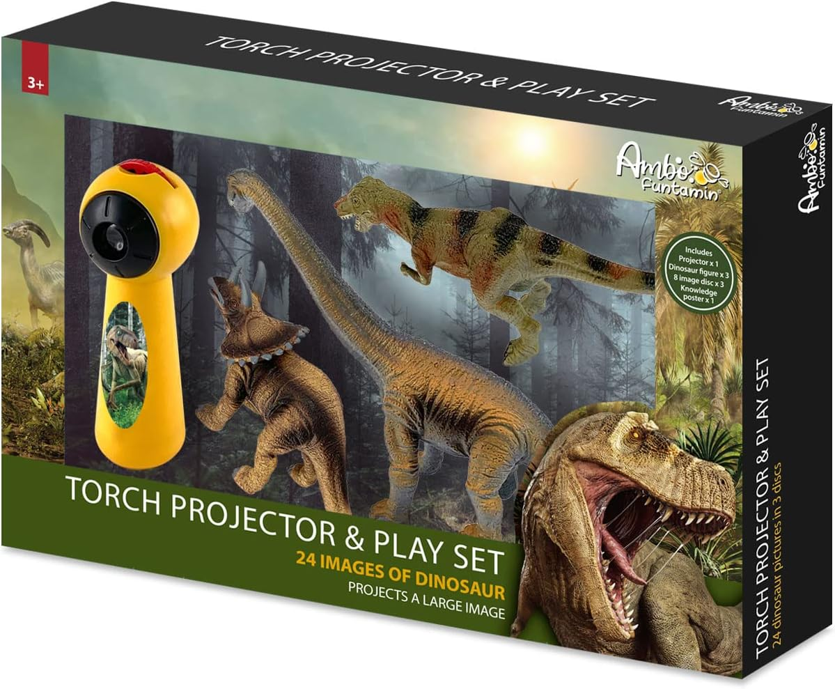 Dinosaur Projector & Play Set with 24 Images in 3 Discs, Ideal Boys Girls Kids Night Light STEM Education Toys, Decoration for Home Theater Ceiling Bedroom Party Living Room image number 2