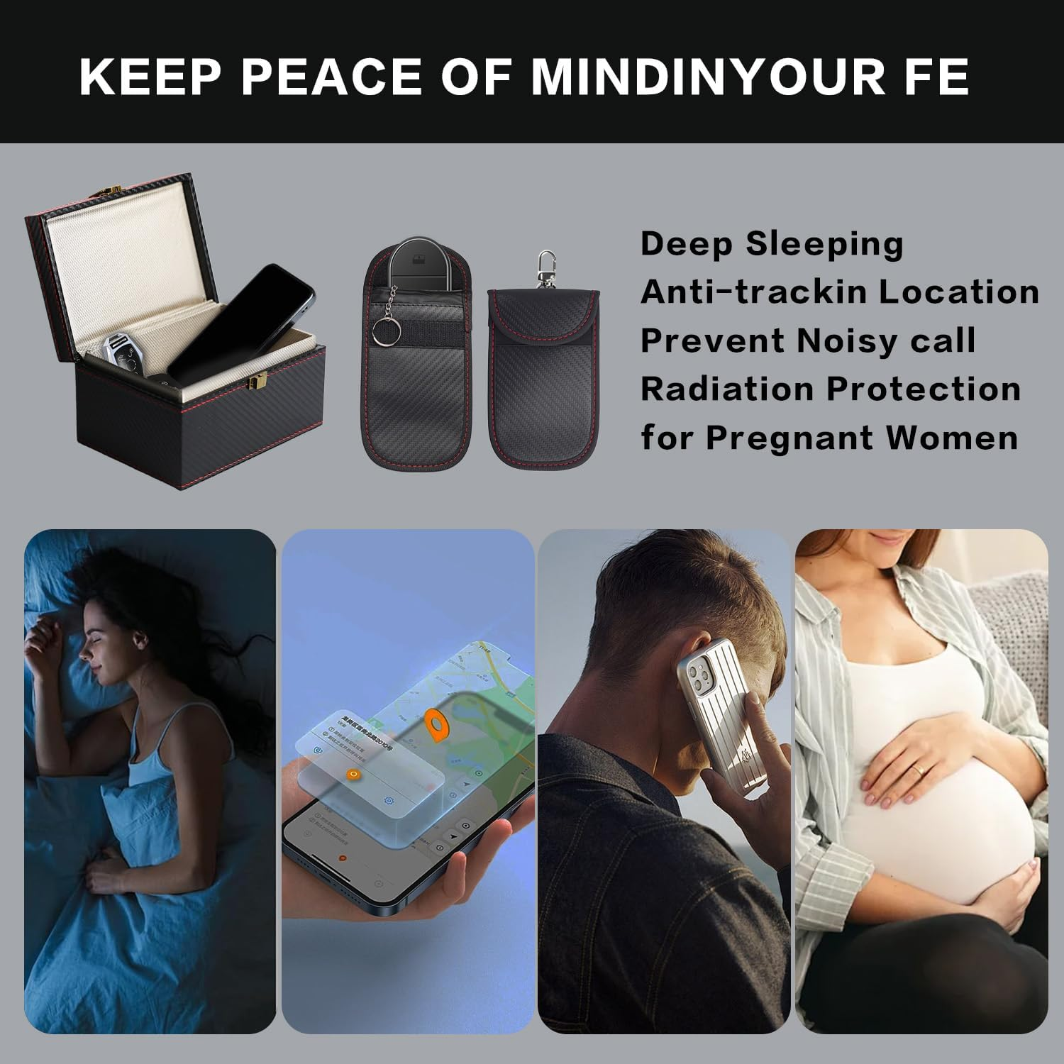 Kaoruo 2 Pack Faraday Bag & Large Faraday Box for Key Fob Protector,Keyless Entry RFID Blocking Set, Anti-Theft Signal Blocking Cages Protects Car Key with Industry Leading High Secuity Protection image number 2