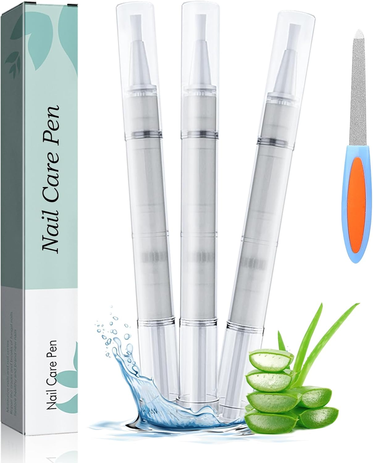Pack of 3 Nail Care Pen, Nail Care Pen for Nourished Fingernails and Toenails with Tea Tree Oil, Vitamin E & Aloe Vera