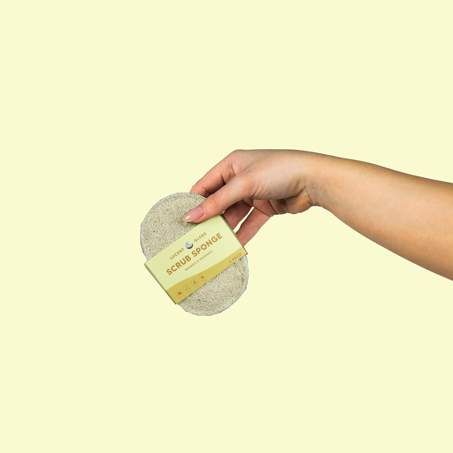 Natural Loofah Scrub Sponges (Pack of 2) &ndash; Non-Scratch, Eco-Friendly, Fast-Drying, Machine Washable, Tough on Grease, Gentle on Surfaces &ndash; Natural Egyptian Loofah Cleaning Sponges image number 2