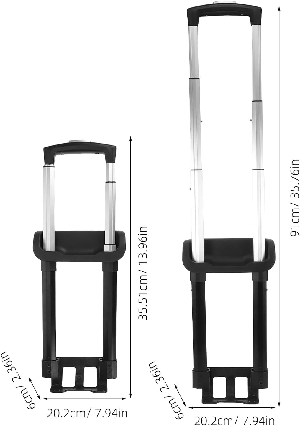 Holibanna Luggage Handle Replacement for 16 Inch Suitcase, Retractable Telescopic Pull Rod Grip, Case Carrying Handle Spare Part for Travel and Business Use image number 1