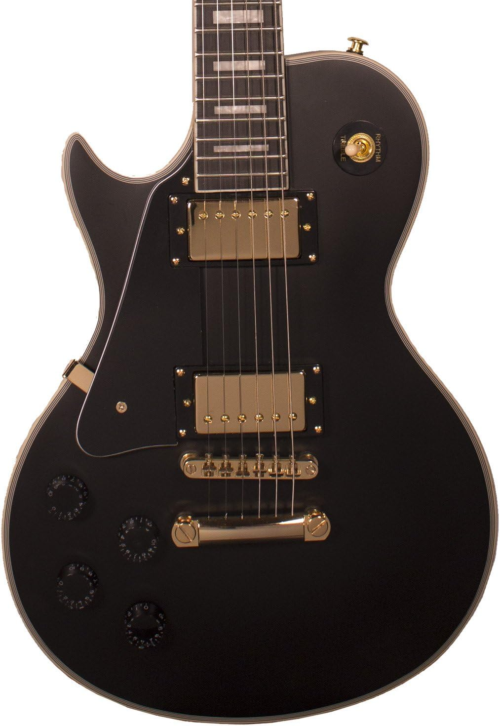 Sawtooth Heritage Series Left-Handed Maple Top Electric Guitar, Satin Black image number 2
