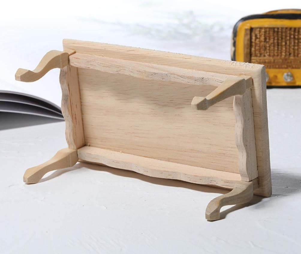 TOYANDONA Dollhouse Table 1:12 Miniature Miniature Tea Table Wooden Furniture Model Mini House Accessory for Dollhouse Fairy Garden image number 2