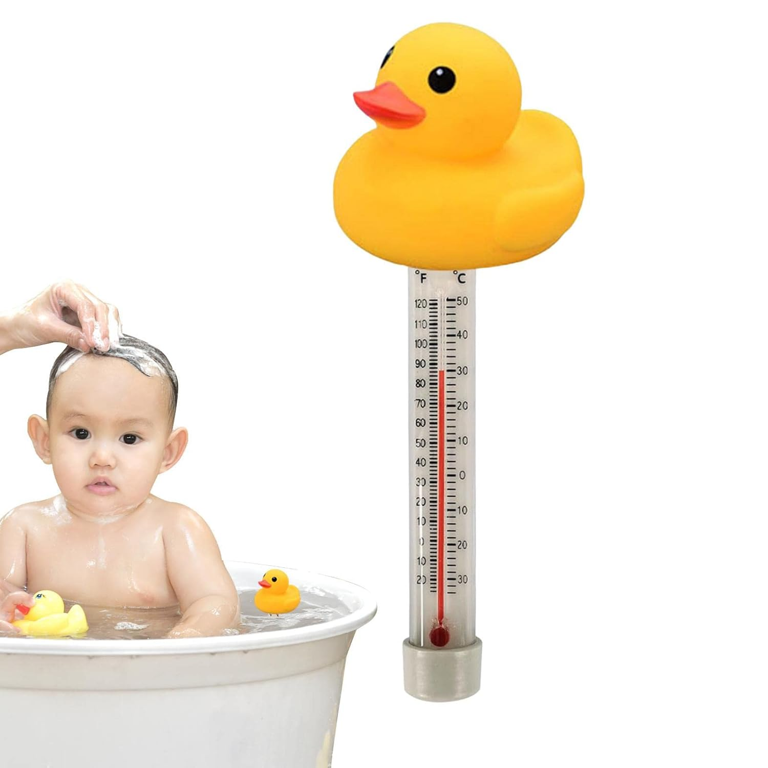 Generic Duck Floating Water Thermometer - Digital, Solar Powered, Shatterproof, Accurate to 1&deg;F, 0-50&deg;C, Indoor/Outdoor, Aquarium, Spa, Pool, Hot Tub, Fish Pond, Decorative Duck Design