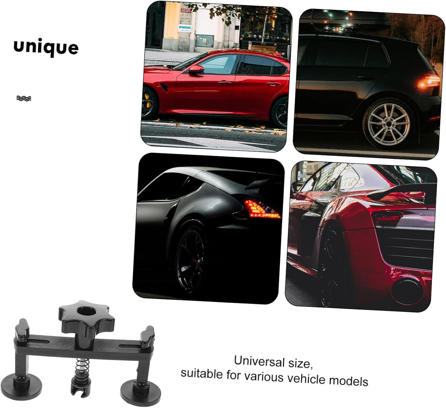 TOPPERFUN Dent Removal Tool Set with Suction Cup and 18 Adhesive Tabs, Black Auto Body Dent Puller Kit for Small and Large Hail Damage Repairs, Professional Bumper Repair Equipment for Car Restoration image number 1