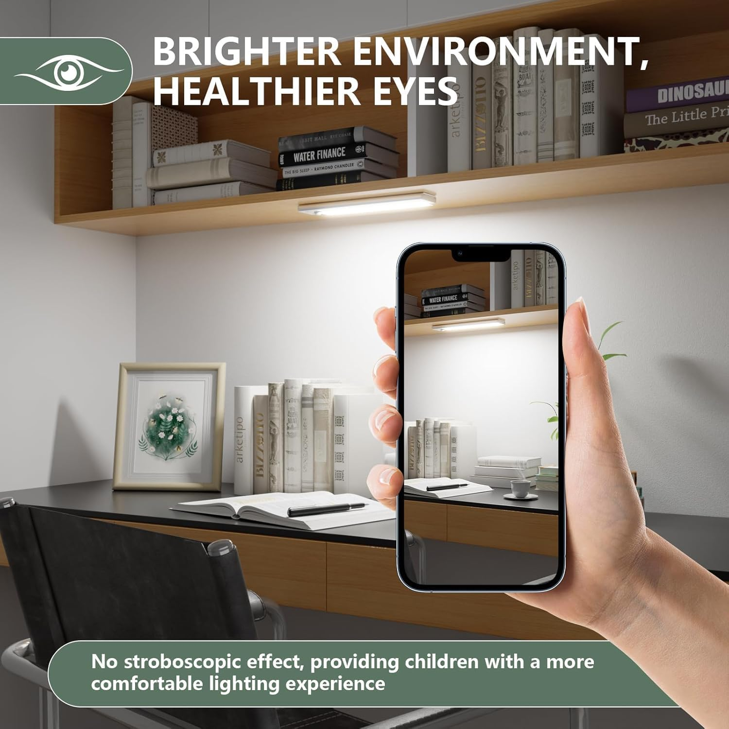 Under Cabinet Lighting, JOZUTTOW 4-Pack Motion Sensor Closet Lights, Wireless USB Rechargeable Led Light Bars, Sensor Night Lights for Drawers, Wardrobe, Cupboard, Stairs, Hallway, Kitchen (20CM) image number 2