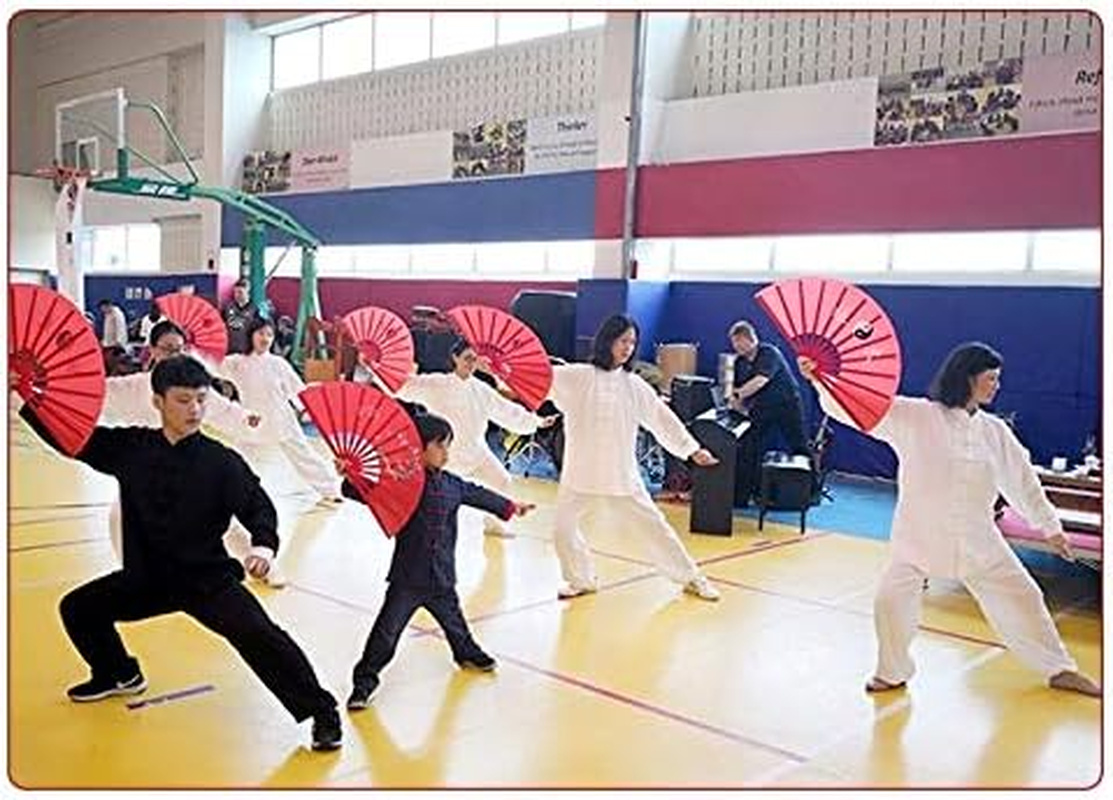 PJLANDI Hand Folding Fan Chinese Kung Fu Tai Chi for Performance Dancing Fighting image number 2