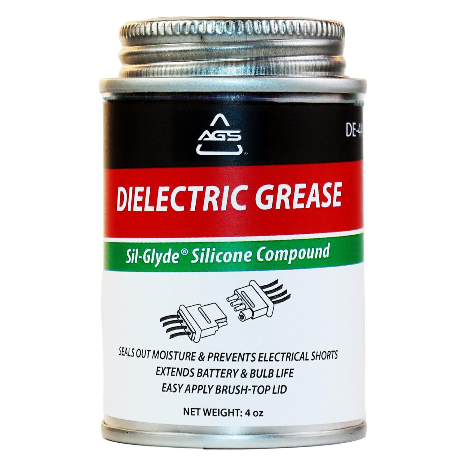 AGS Automotive Solutions Dielectric Silicone Grease Compound for All Electrical Components & Connectors - 4 Oz Brush Top Can image number 2