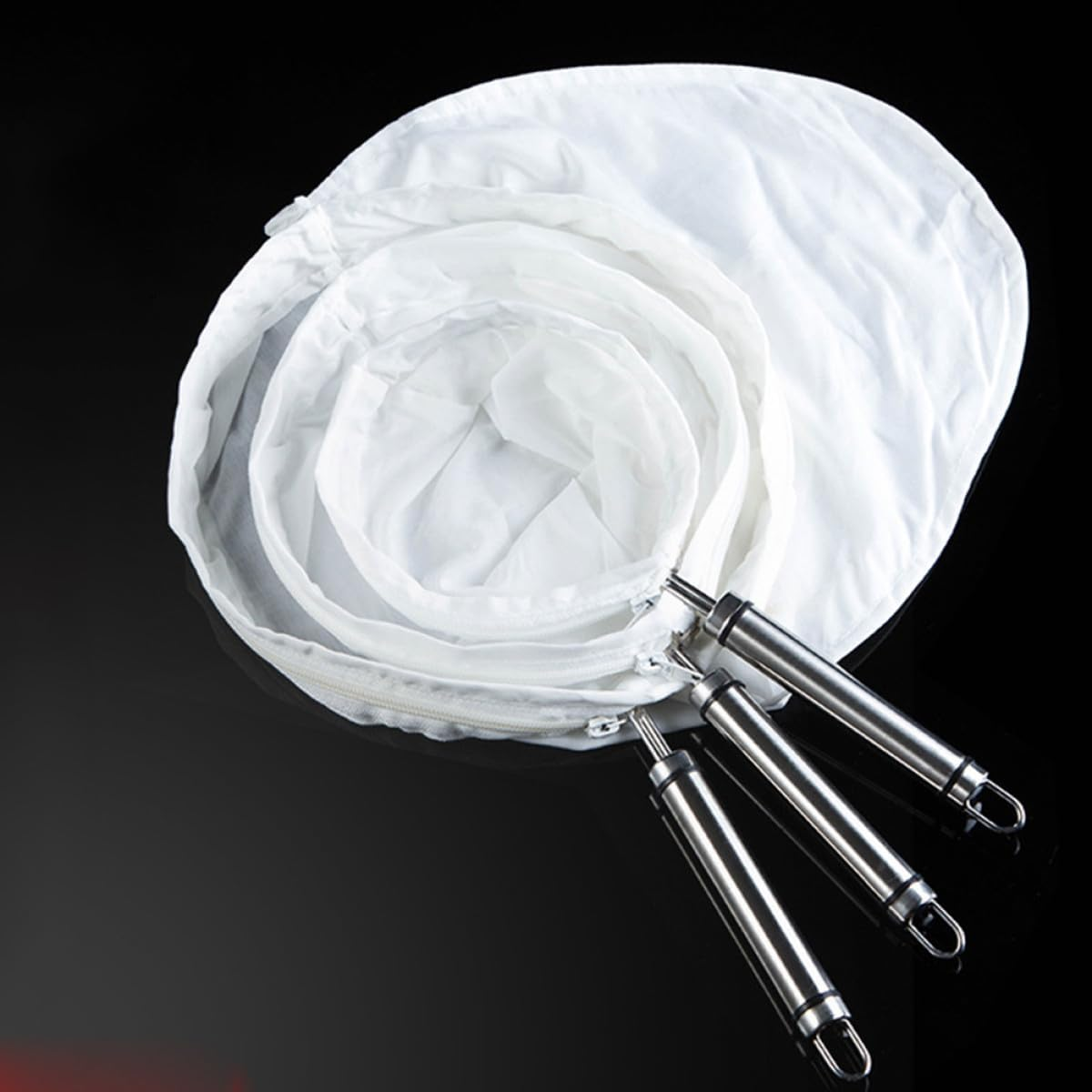 HOODANCOS Tea Filter Bag 18Cm Steel Ring Fine Mesh Nylon Strainer Pouch Milk Tea Coffee Brewing Home and Cafe Use image number 3