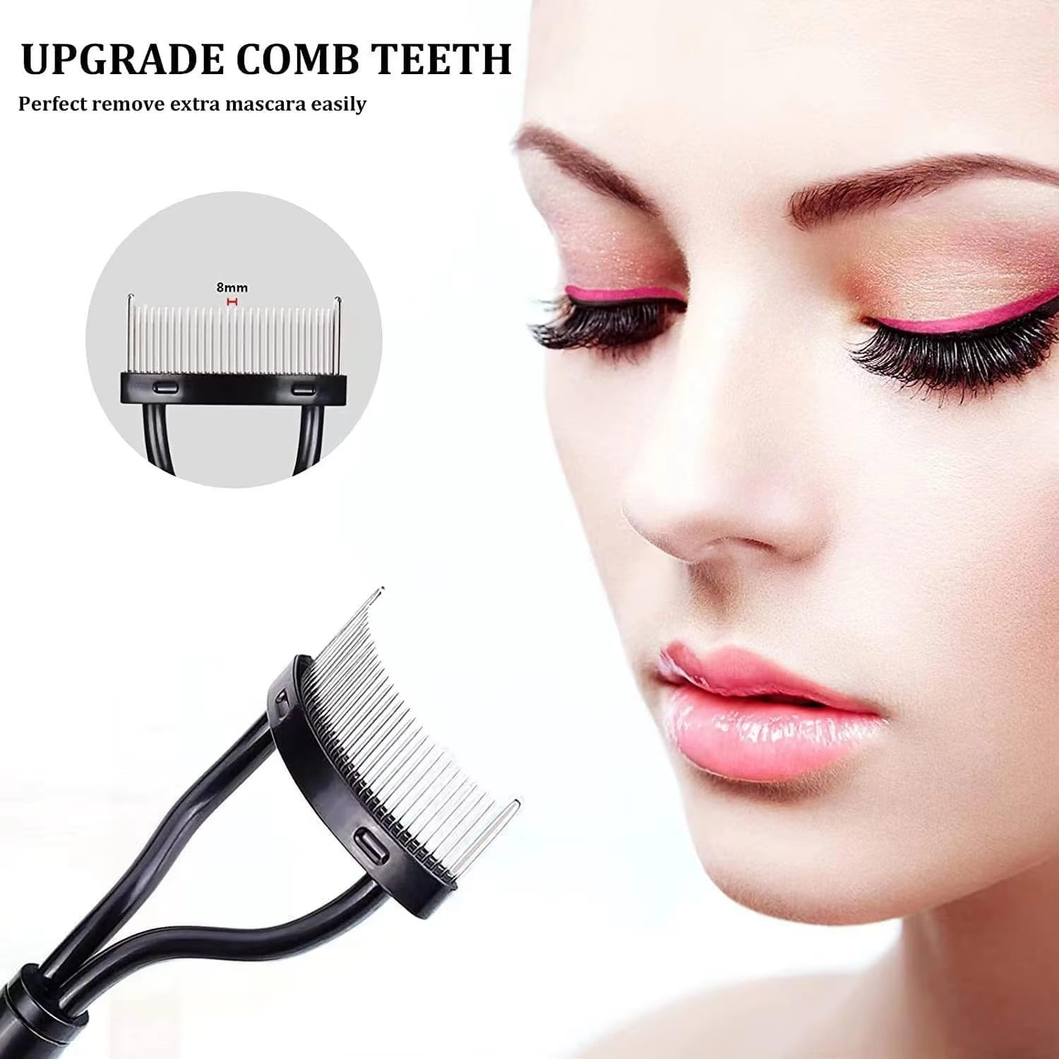 ZUJIACUN Eyelash Comb Lash Separator - Metal Teeth Mascara Brush for Clump-Free Lashes, Portable Design with Protective Cover, Professional & Home Use for Women'S Eye Makeup Tools image number 6