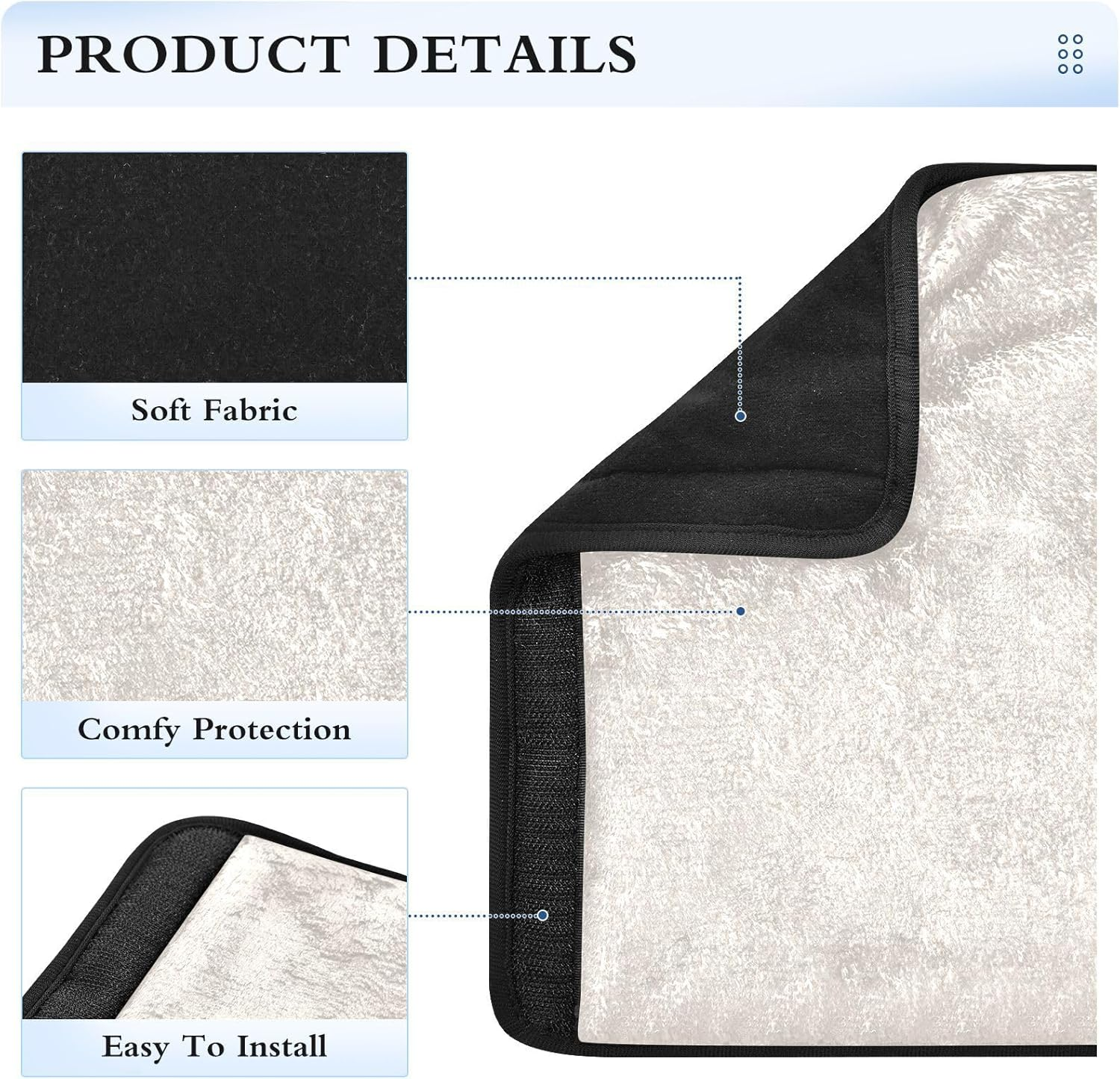 Linen Car Seat Strap Covers Soft Seat Belt Neck Protector, Padded Seat Belt Pad, Seat Belt Cushion for Women image number 3