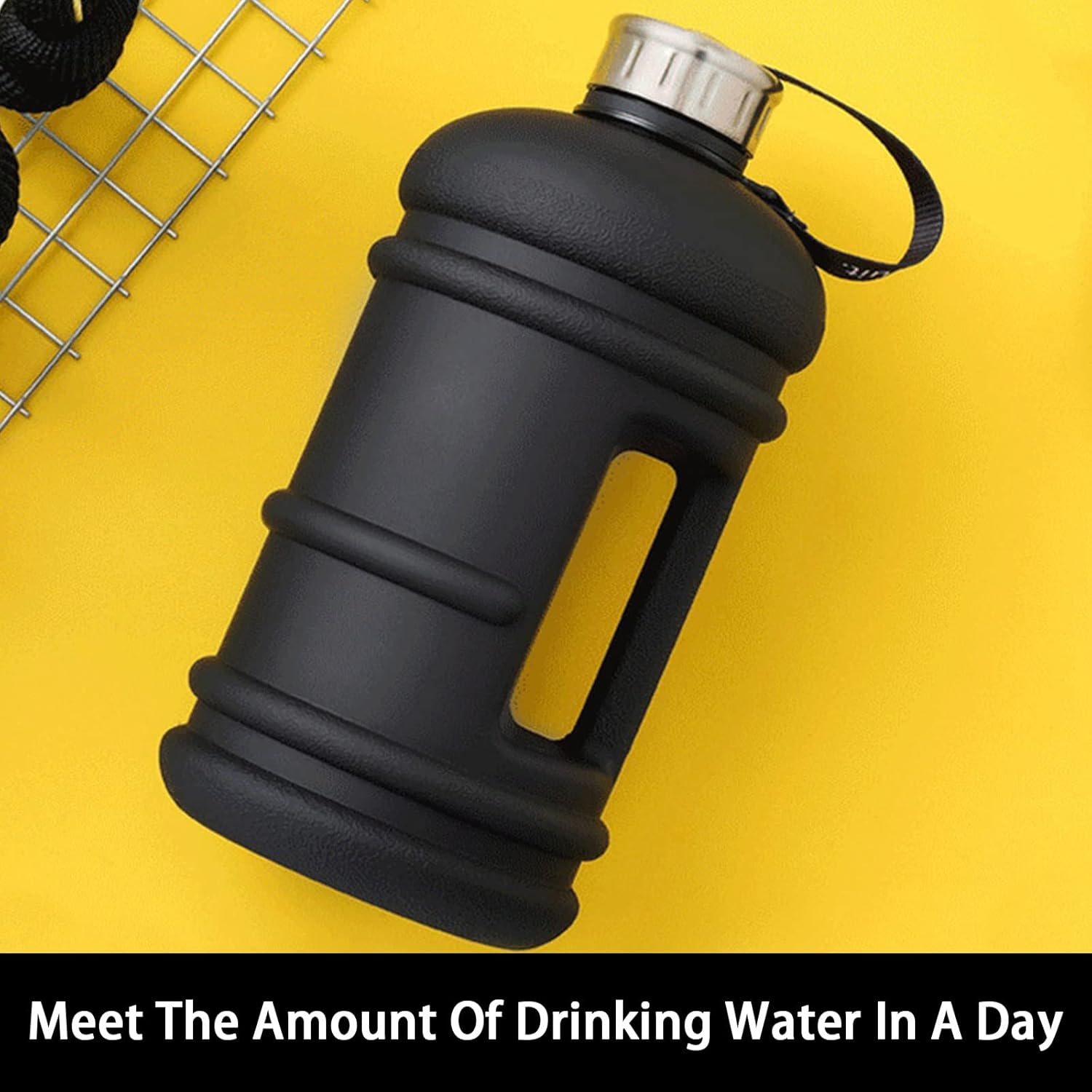 Wesoke 2.2L Half Gallon Water Bottle, 74Oz Black Water Jug with Handle, 2.2 Liter Large Water Bottle Tritan Plastic Big Sports Jug, BPA Free Reusable Leak Proof Gym Drink Container image number 6
