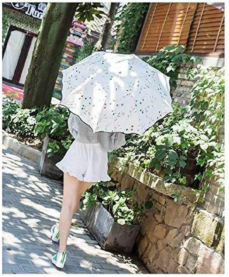 YJZQ Portable Folding Automatic Umbrella Telescopic Lightweight Compact Travel Sun Umbrellas Parasol Windproof, Rainproof & 99% UV Protection with Black Anti-Uv Coating, UPF 50+ - Archaistic Girl image number 5