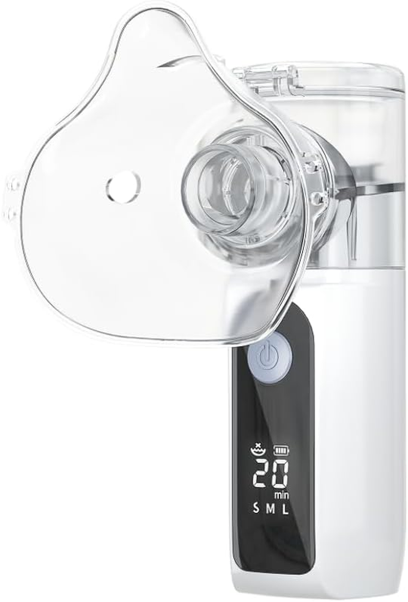 Portable Nebuliser for Adults&Kids, Handheld Nebulizers Device Mesh Nebuliser Inhalation Machine Rechargeable with Masks&Mouthpiece for Travel Use, LCD Display image number 5