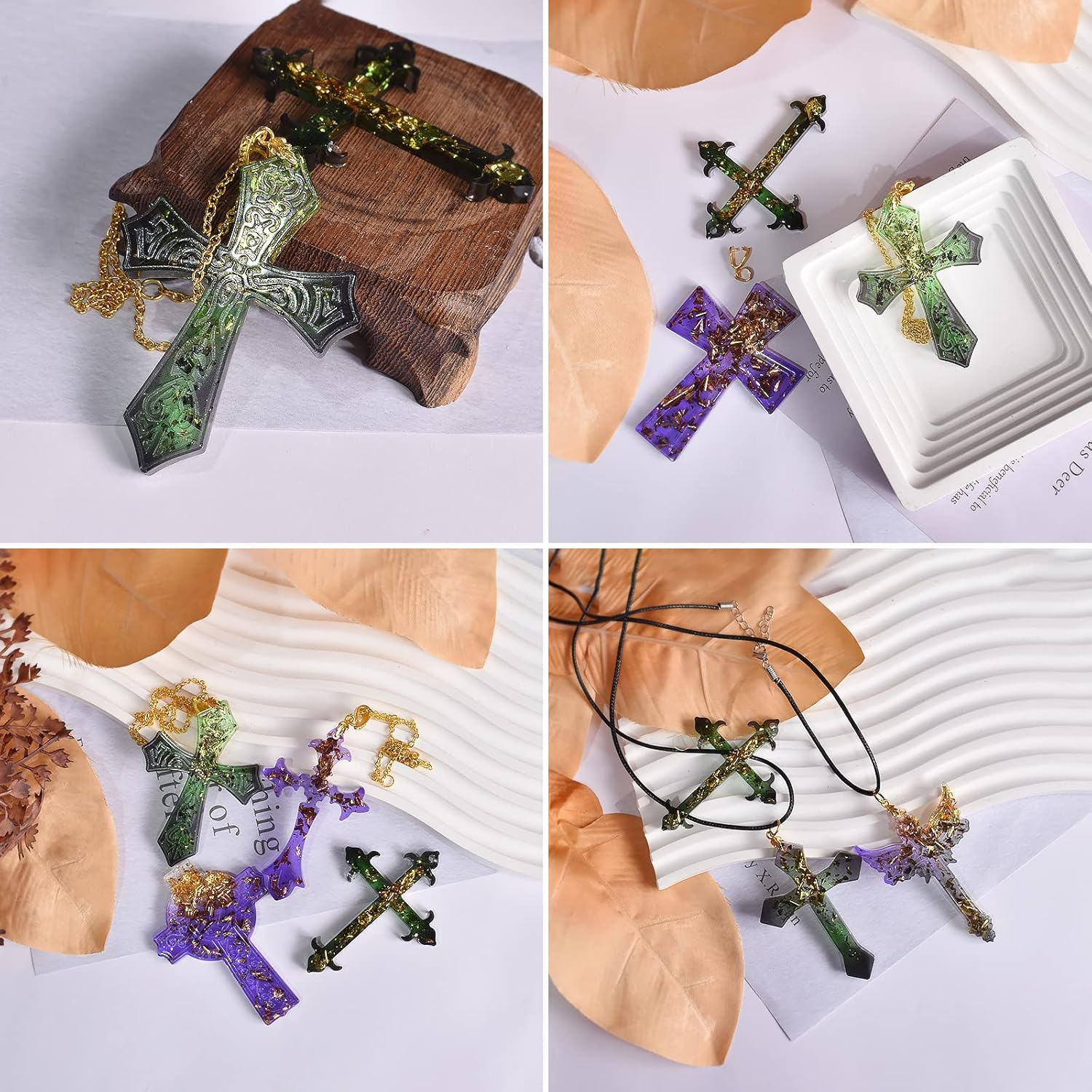 Weenkeey Cross Resin Molds Cross Keychain Molds Cross Pendant Epoxy Silicone Molds Charm Casting Mold for DIY Crafts Jewelry Earrings Pendant Keychain image number 4