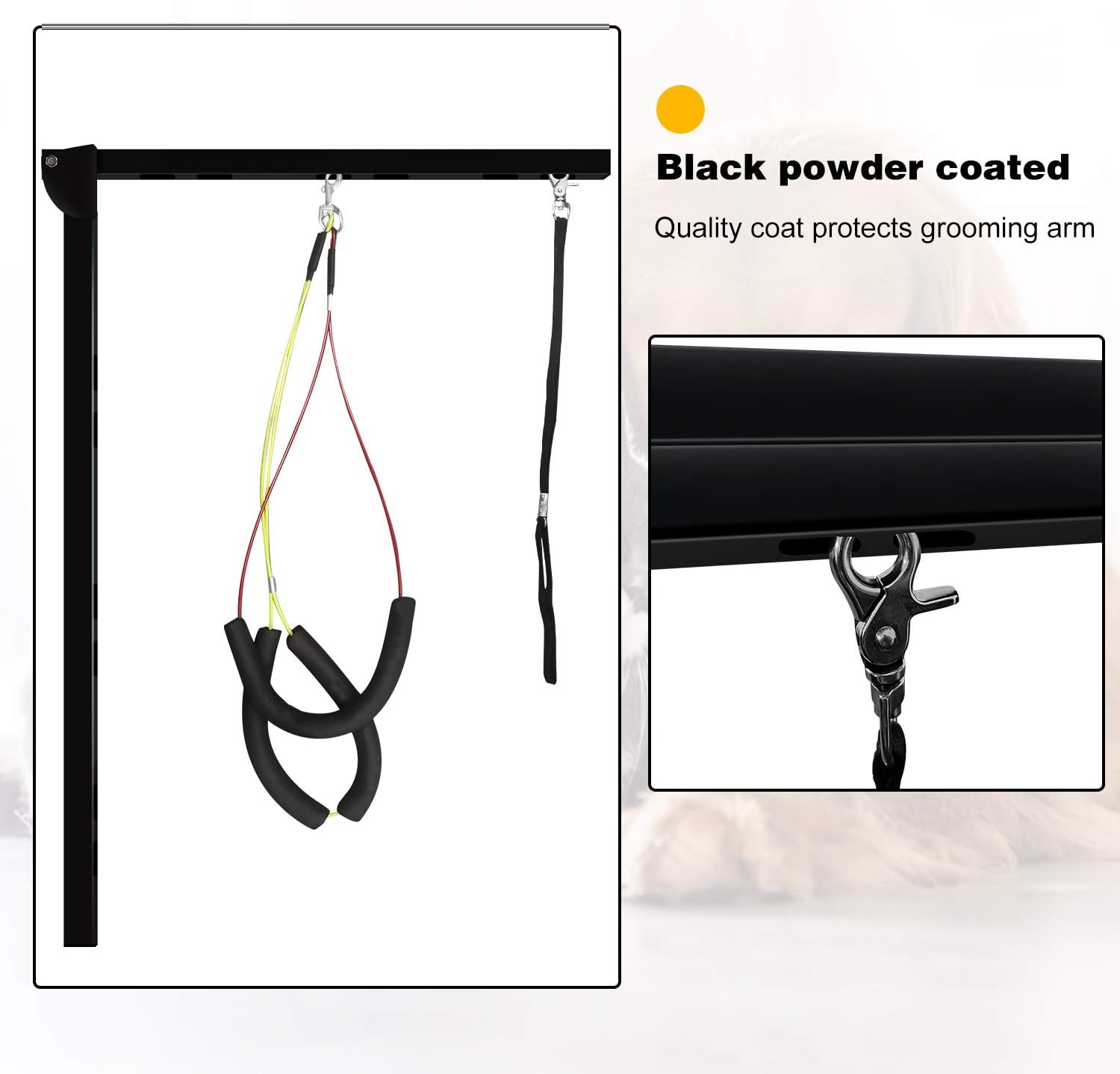 Urban Deco Pet Grooming Arm with Clamp Innovative Portable Two Grooming Arms - 41 Inch Height Adjustable,Dog Grooming Loop and No Sit Haunch Holder for Large and Small Dogs,Cats image number 2
