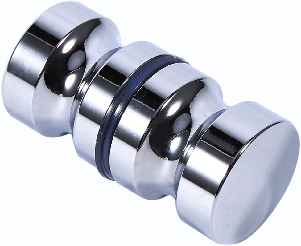 Door Knobs Aluminum Alloy 1.1" Dia Single Glass Door Knob Bathroom Shower Cabinet Handle with Screw image number 2