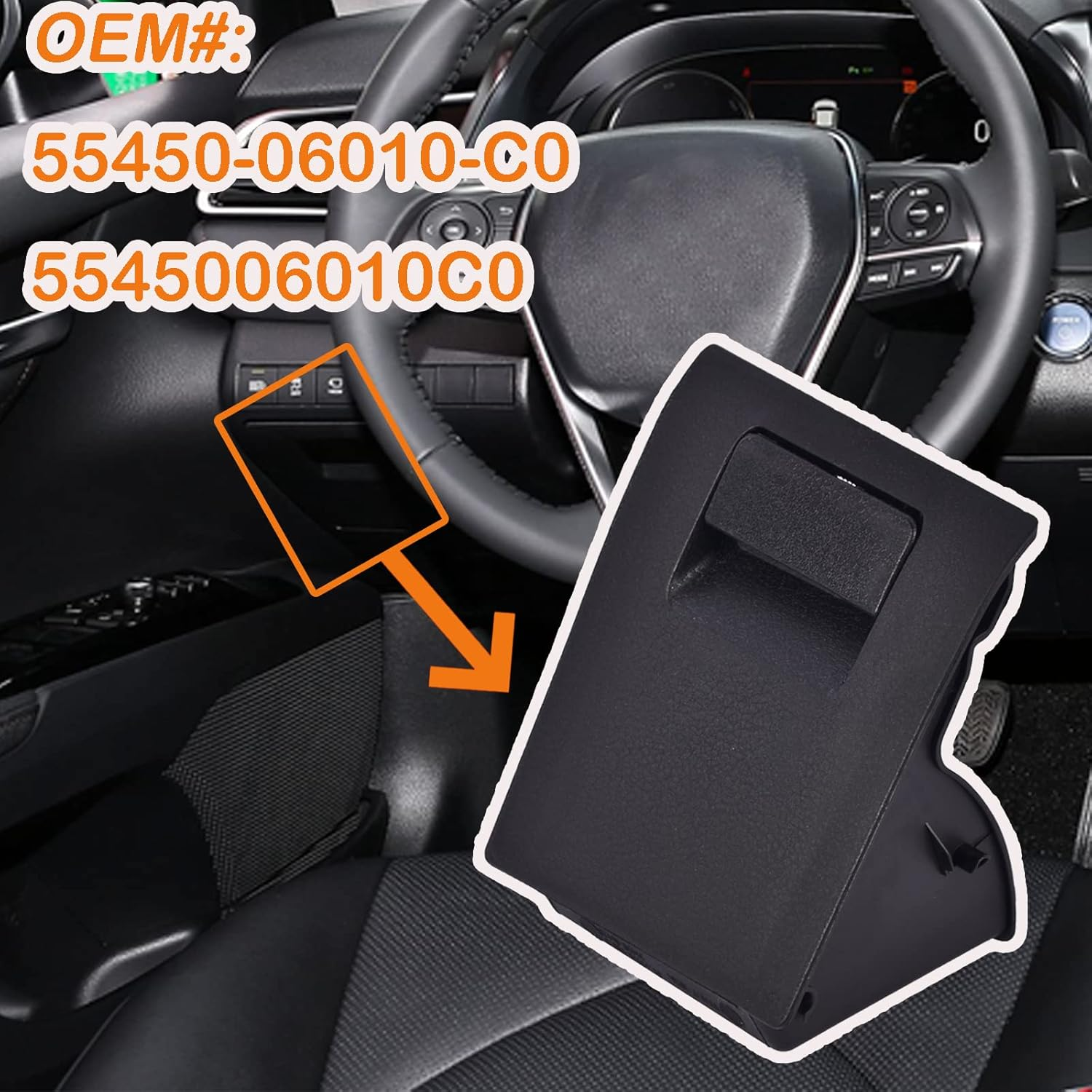 Getfarway Instrument Panel Coin Box Holder Assembly 55450-06010-C0 5545006010C0 Compatible with Toyota Camry 2018-2022 (Black) image number 1