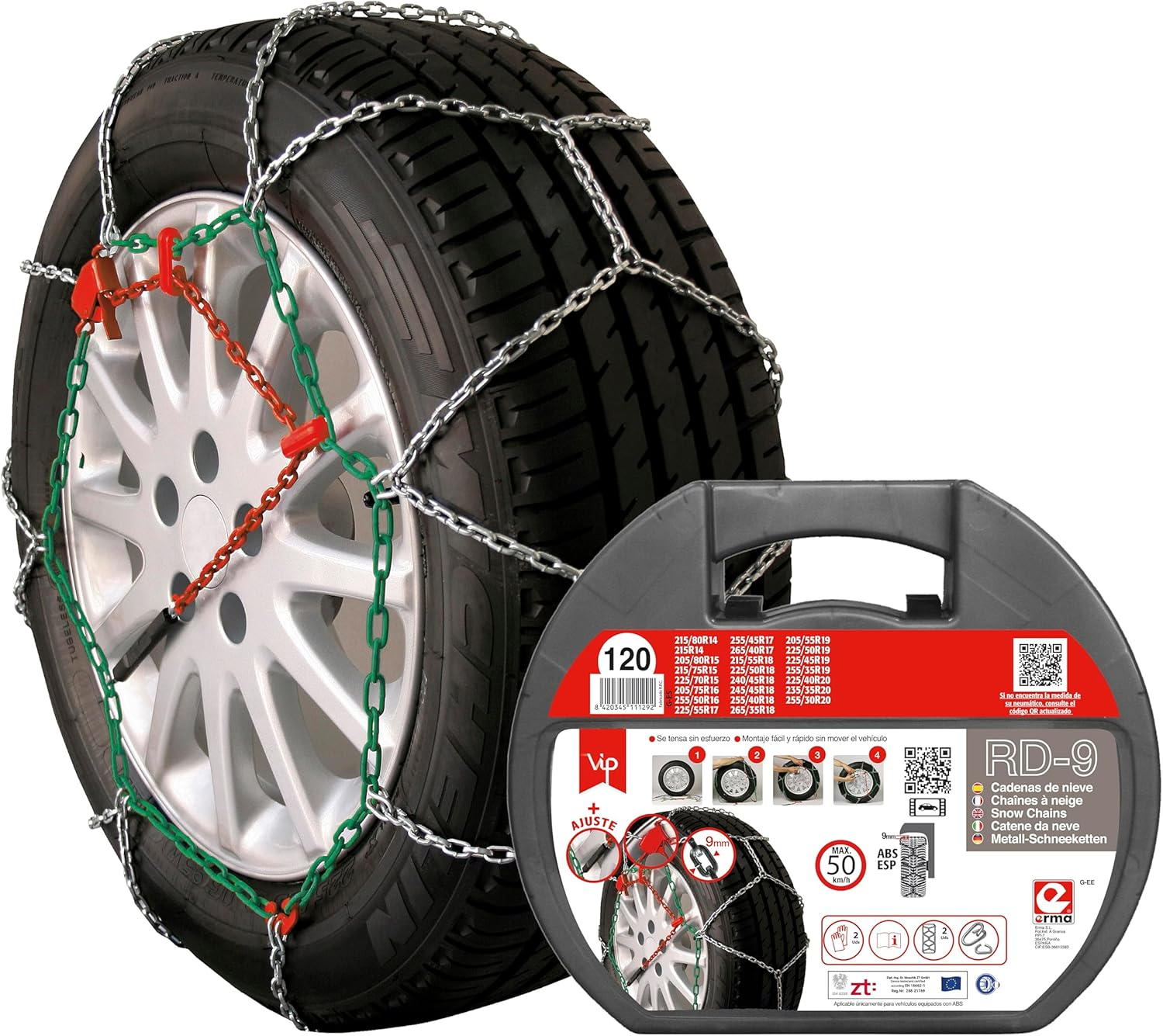 VIP RD9 - Metal Snow Chains RD9 Mm Size No. 120 image number 1