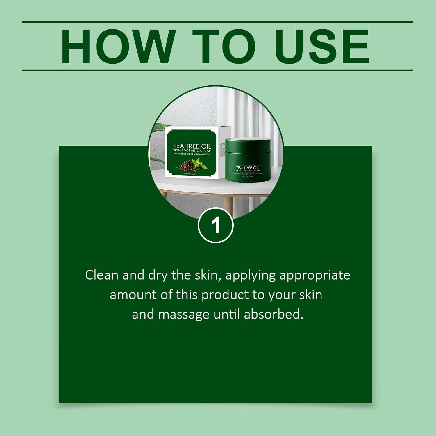 Tea Tree Oil Care Cream, Moisturizer for Dry Skin, Soothing & Hydrating Skin, Brightening, Fast Absorbing Body Cream for Women and Men, Gentle Care, Non Irritating (1Pcs) image number 2