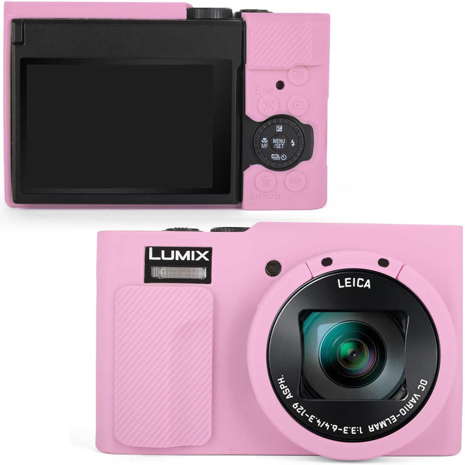 T Tersely Premium Soft Silicone Protective Case with Removable Lens Cover for Panasonic Lumix DC-TZ99 / ZS99 Digital Camera - Washable, Lightweight, and Stylish Protection (Pink) image number 2