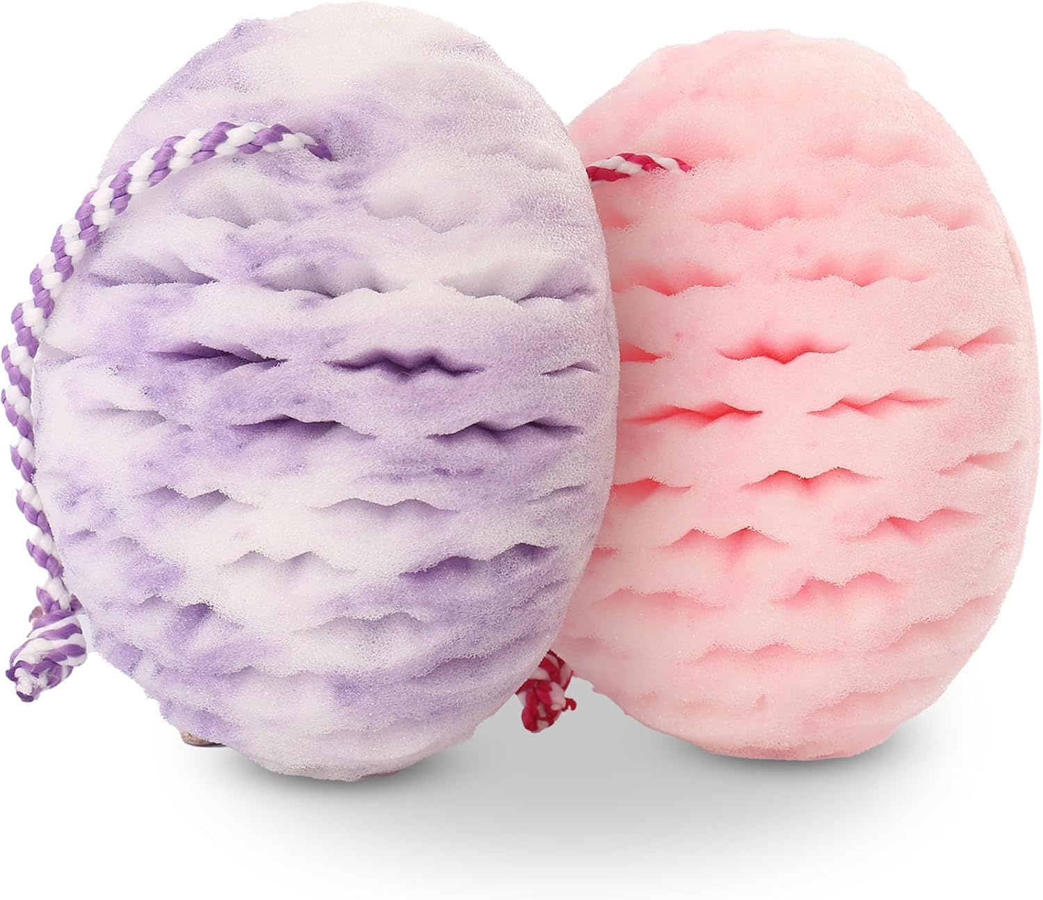 Bath Sponge for Kids Cute Loofah Sponge Reusable Body Sponge Exfoliating Bath Sponges for Women Children Soft Washing Shower Scrubber 2 Pcs image number 2