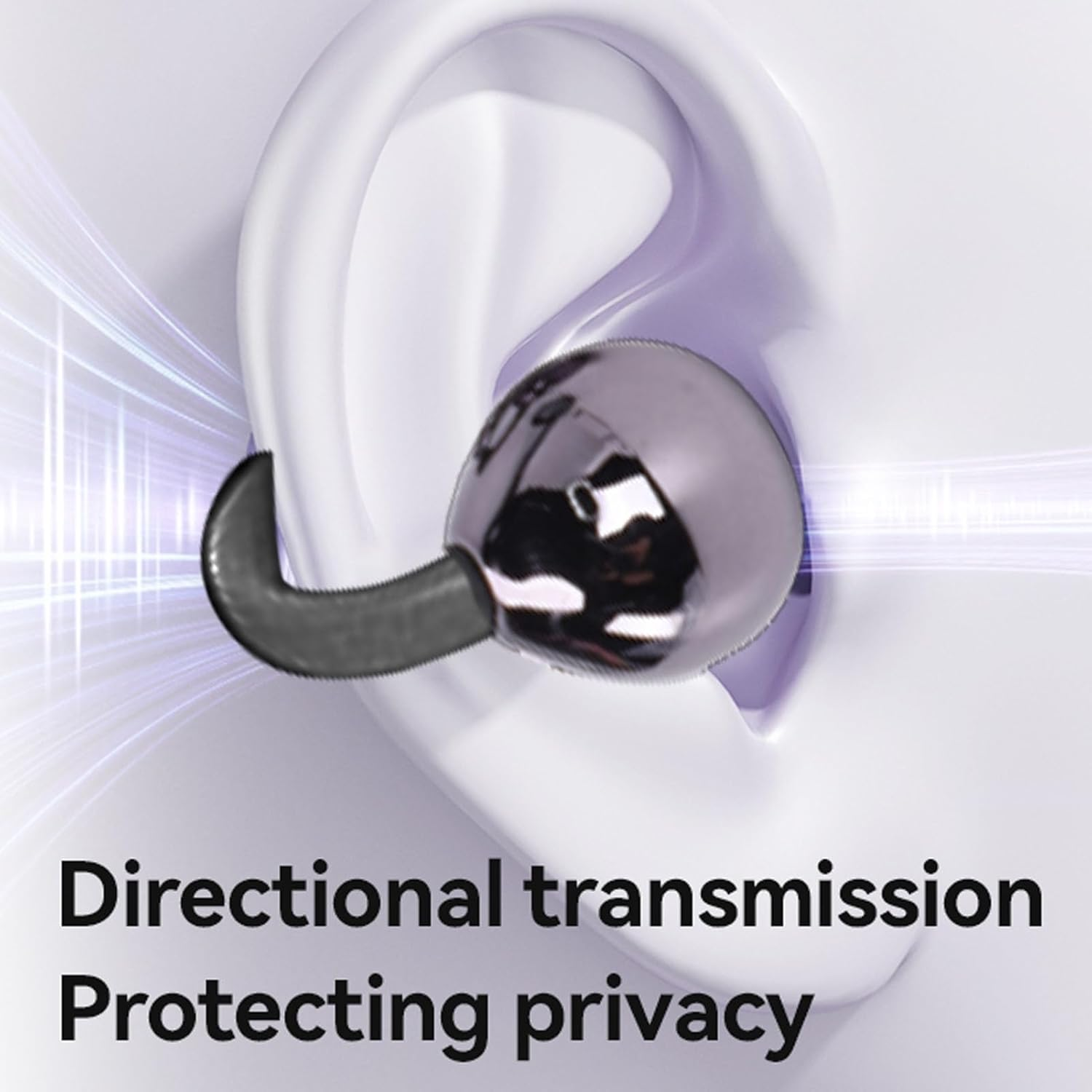 Jewelry Inspired Clip on Earbuds, Portable Wireless Bluetooth 6.0 Noise Cancellation Headphones, for Women Workouts Running Sports image number 6