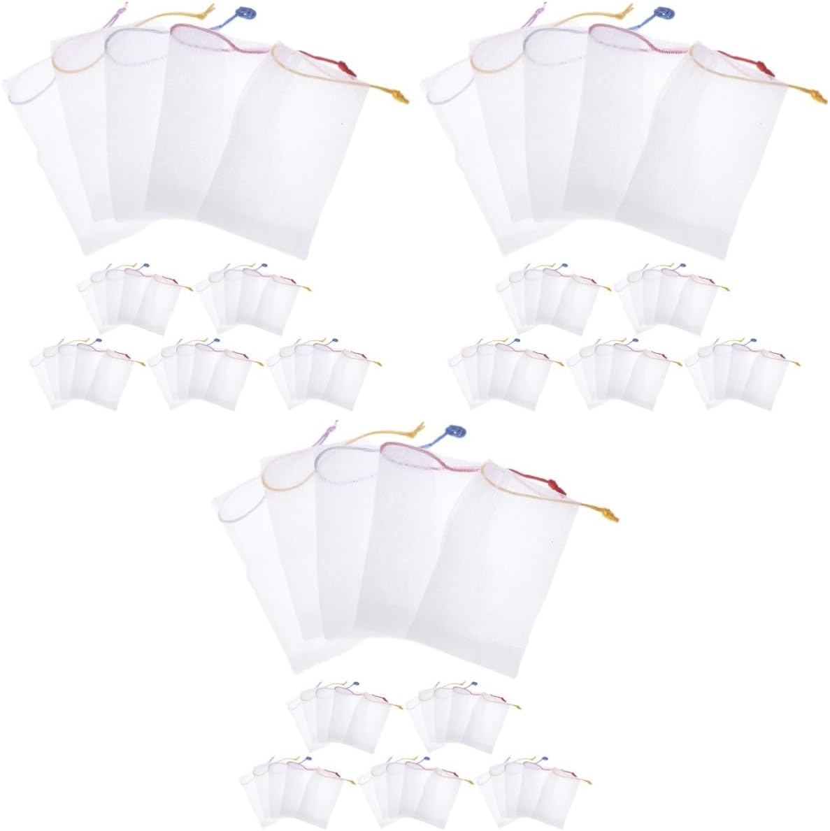 Cabilock 90Pcs Pe Mesh Soap Bags Soft Shower Soap Pouches Mesh Pouch for Bar Shampoo Storage Versatile Net Bag
