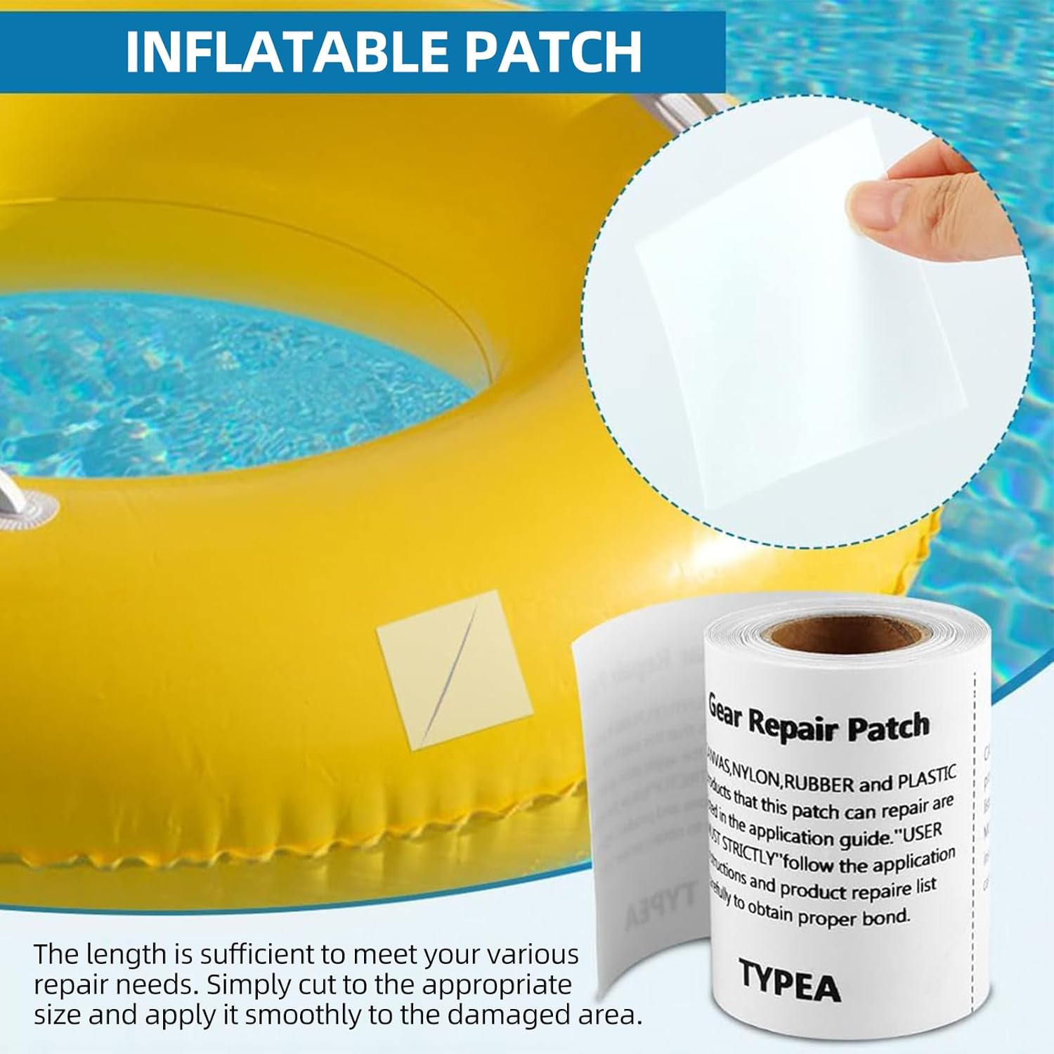 Clear TPU Waterproof Repair Tape, 7.5 X 375 Cm Self-Adhesive Patch Roll for Inflatable Pools, Air Mattresses, Tents, Raincoats, Umbrellas, Boats & Outdoor Gear image number 5