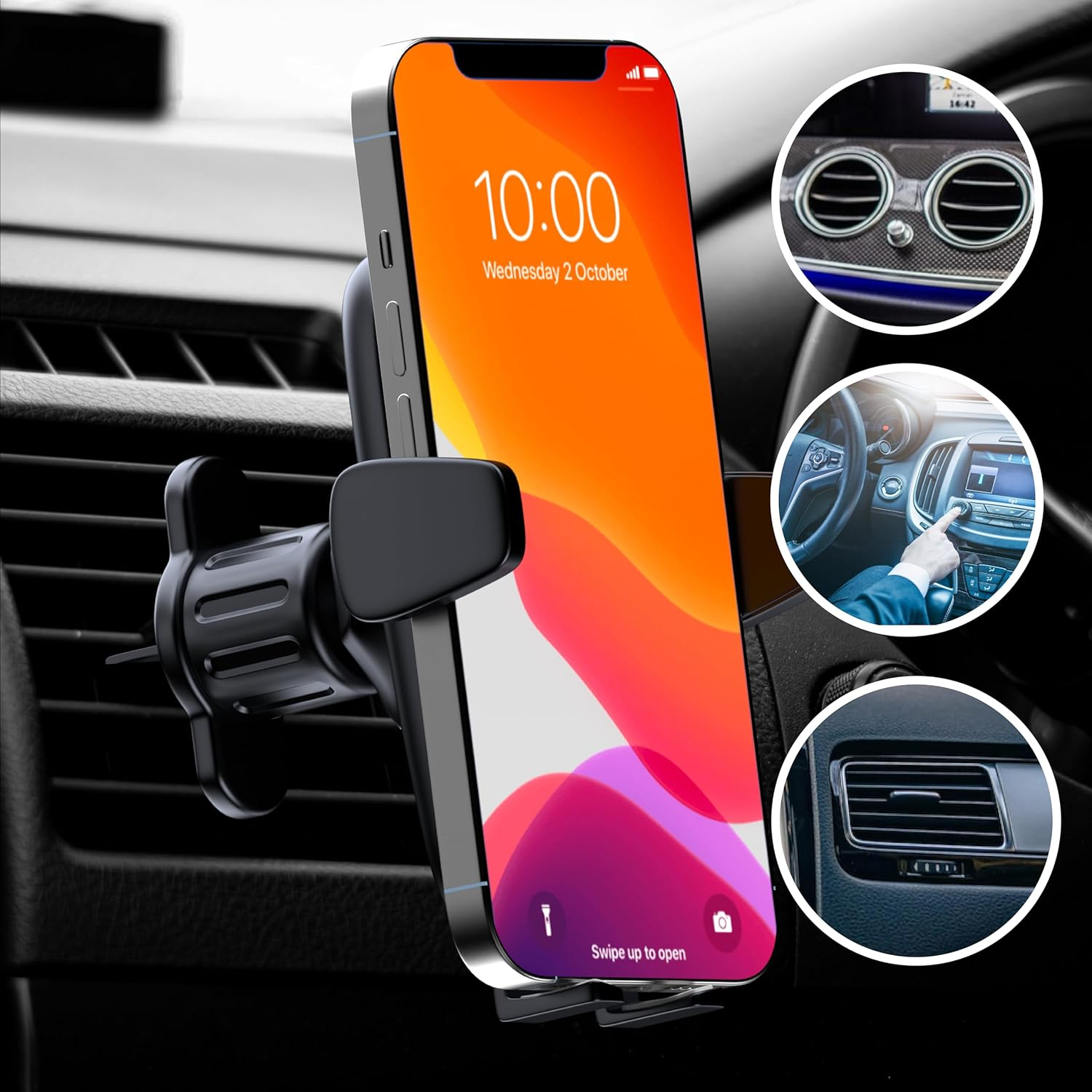 [100% Australian Owned] Raviant Car Phone Holder, Universal Car Phone Mount for Vents, Mobile Phone Holder for Car Compatible with Iphone15 Pro Max, Samsung and Many More【2024 Upgraded】 image number 1