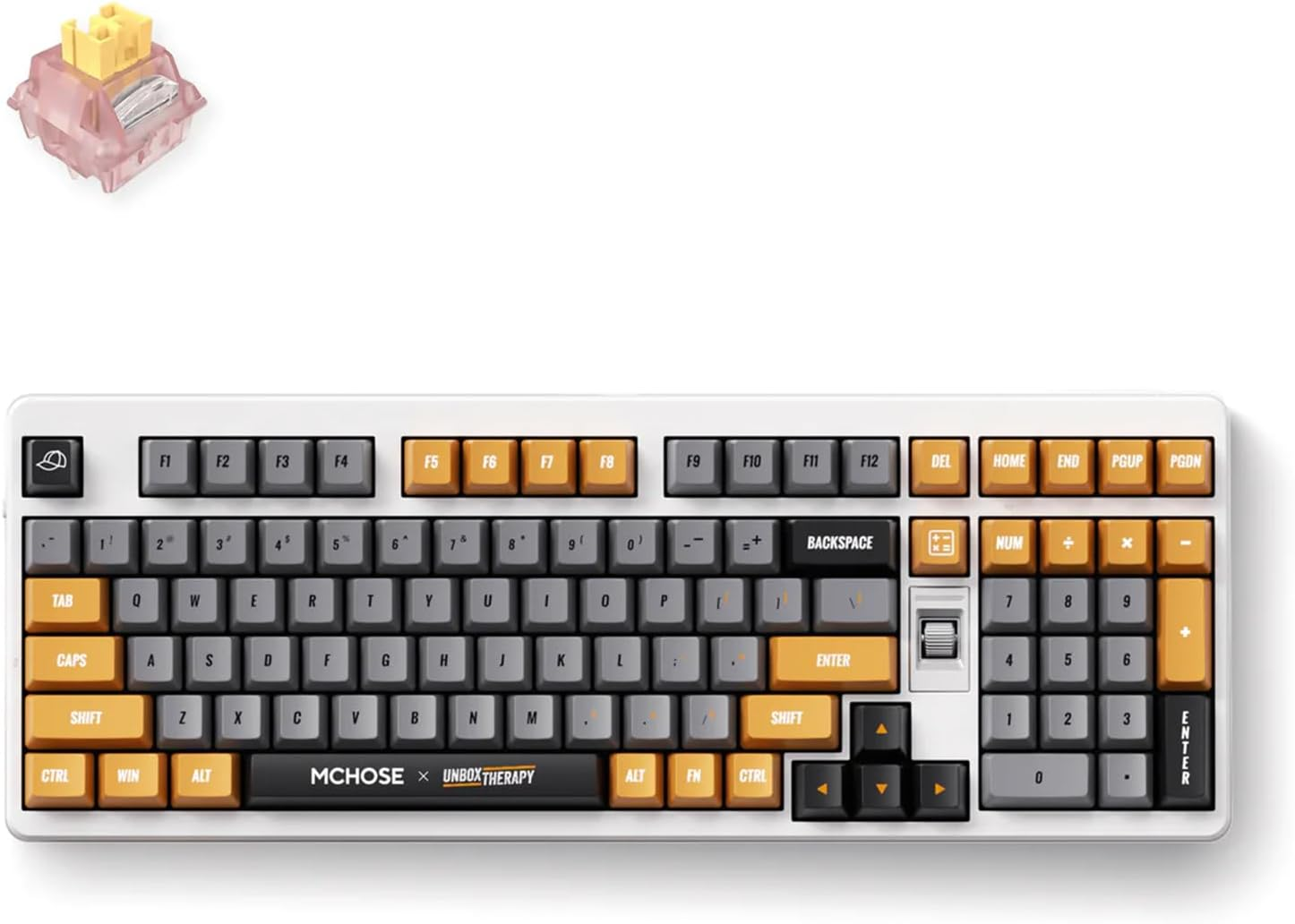 MCHOSE UT98 Wireless Mechanical Keyboard Compact Silent Gaming Keyboard with Knob Tri-Mode Connection Hot Swappable Custom Creamy Keyboard Gasket Structure Pre-Lubed Linear Switches RGB - Classic