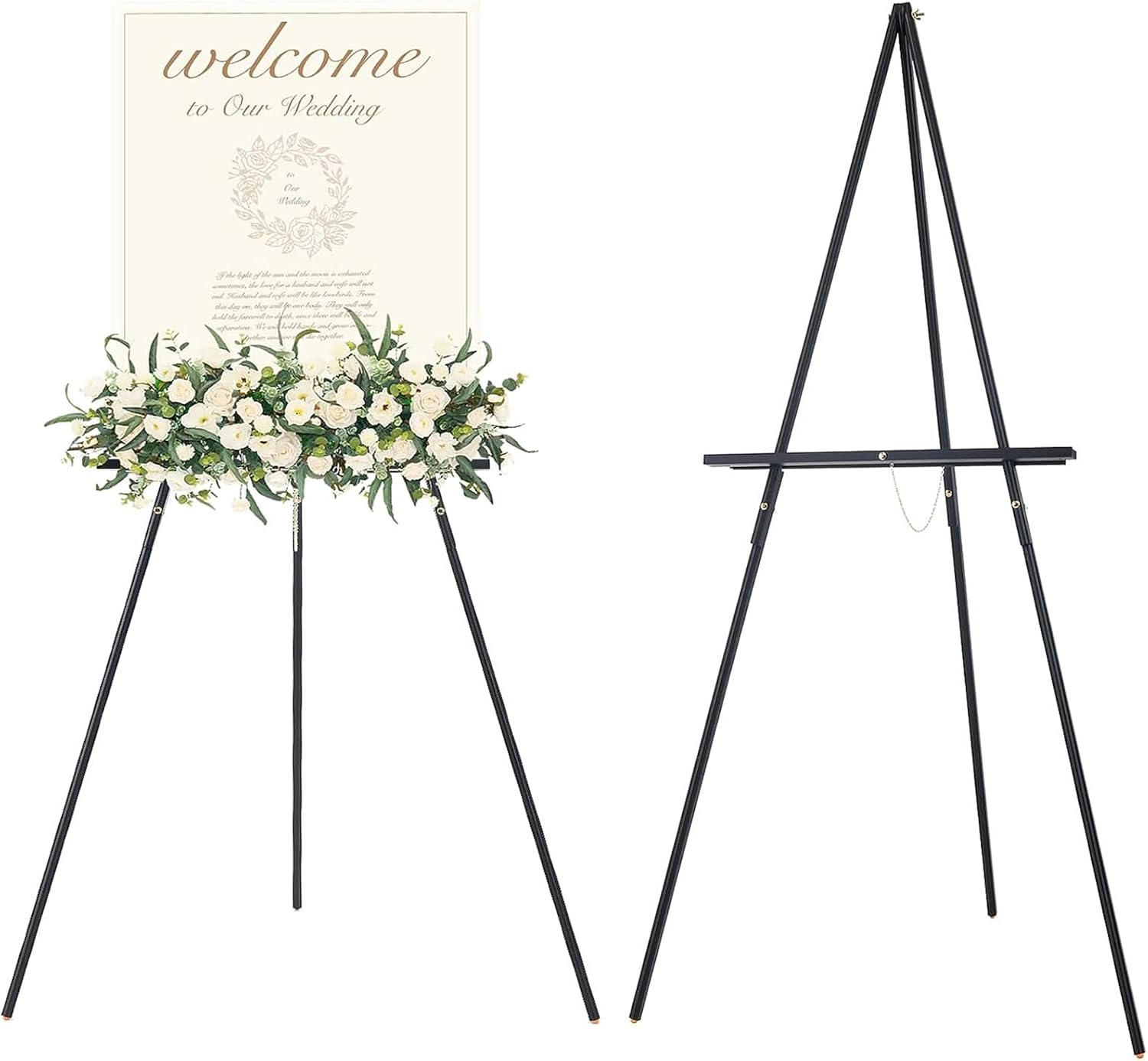 MEEDEN Wooden Easel Stand for Display: Black Wood Tripod for Wedding Sign - Poster Board Holder for Welcome Picture image number 3