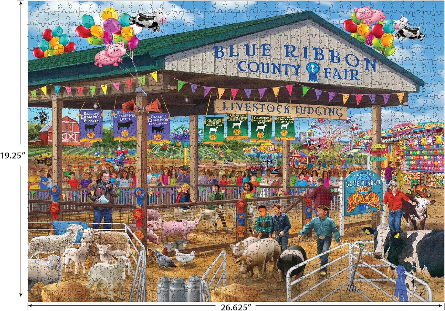 Chris Bigelow 1000 PC Jigsaw Puzzle - Blue Ribbon County Fair image number 3