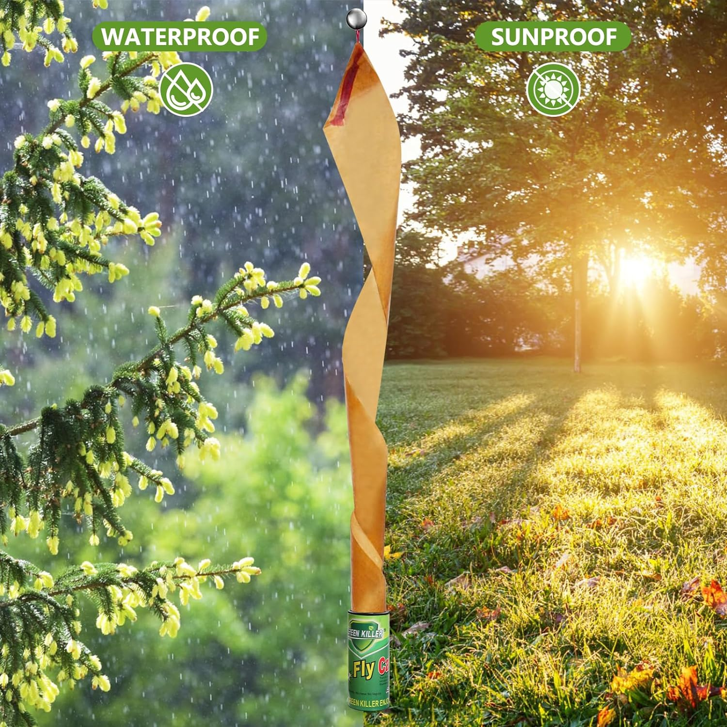 20PCS Fly Paper Strips, Joogee Sticky Fly Ribbons Traps Fly Tape Trap Ribbon Fly Bait Indoor Catcher for Fruit Flies, Gnat, Insect, Pest, Mosquito image number 1