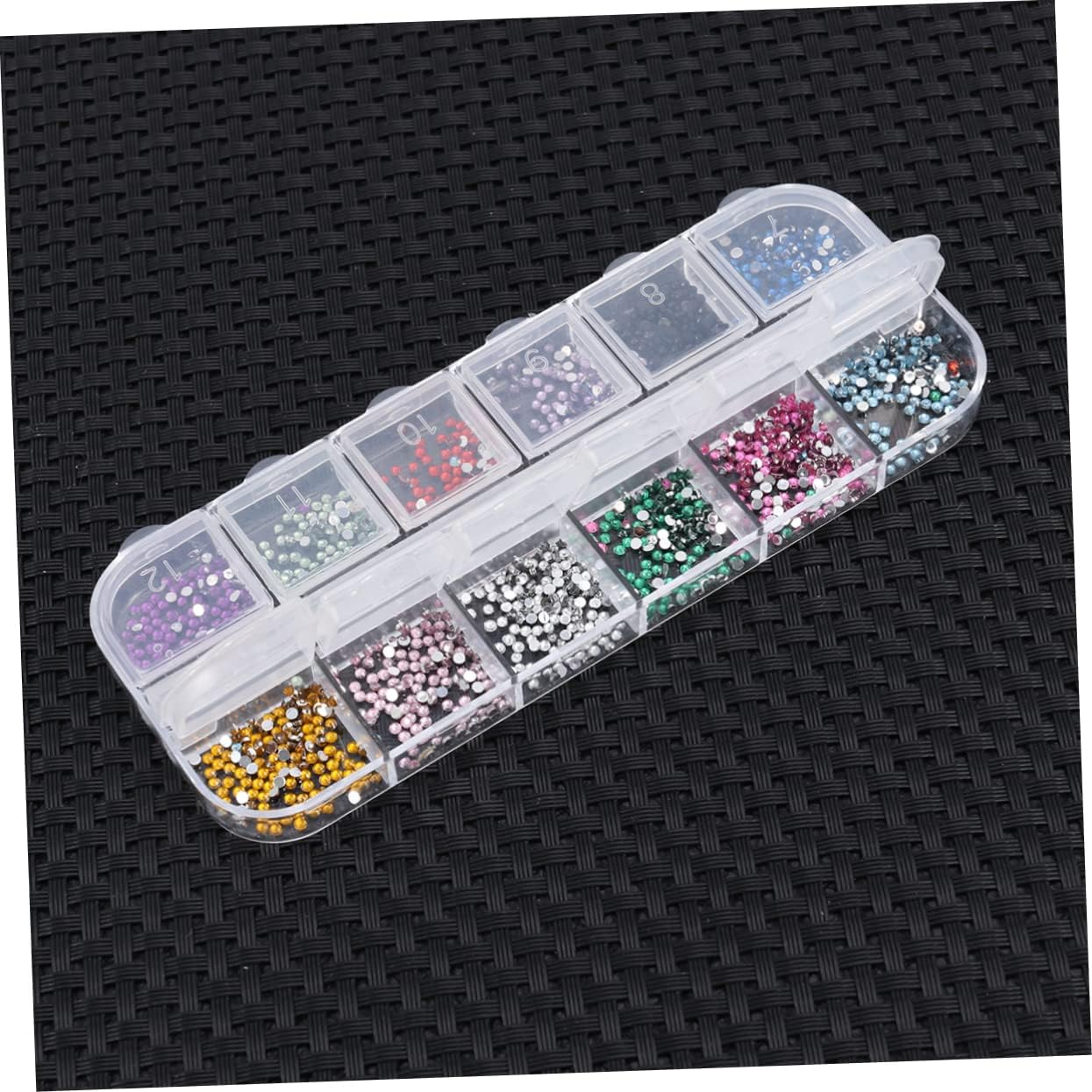 HONMEET 1.5Mm Nail Rhinestones Long Strip Box Nail Art Decorations for DIY Manicure Mixed Size Glitter Gems - Assorted Color image number 5